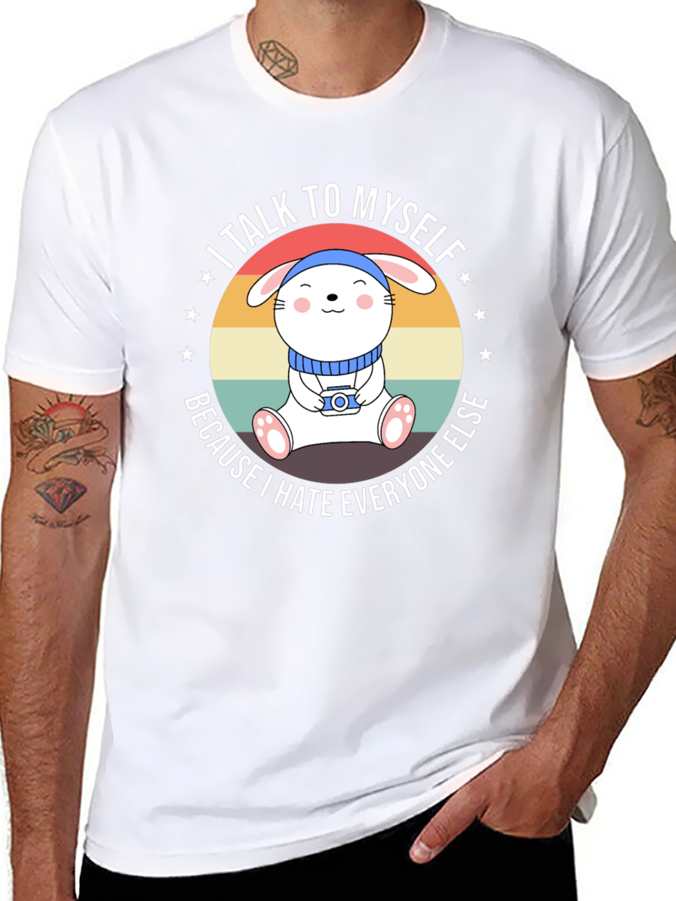 I Talk To Myself Funny Bunny T-Shirt