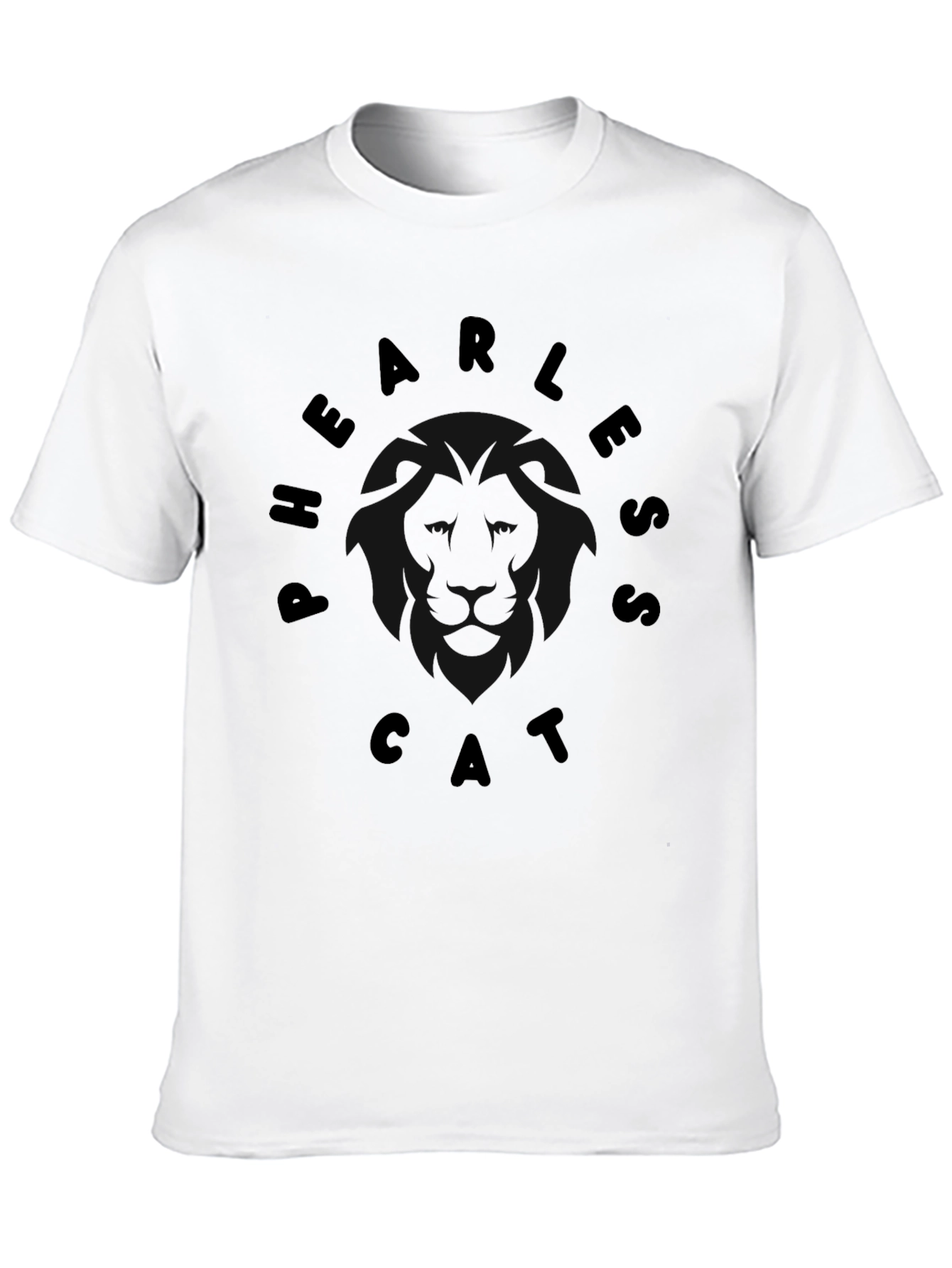 Fearless Cat Graphic Black T-Shirt