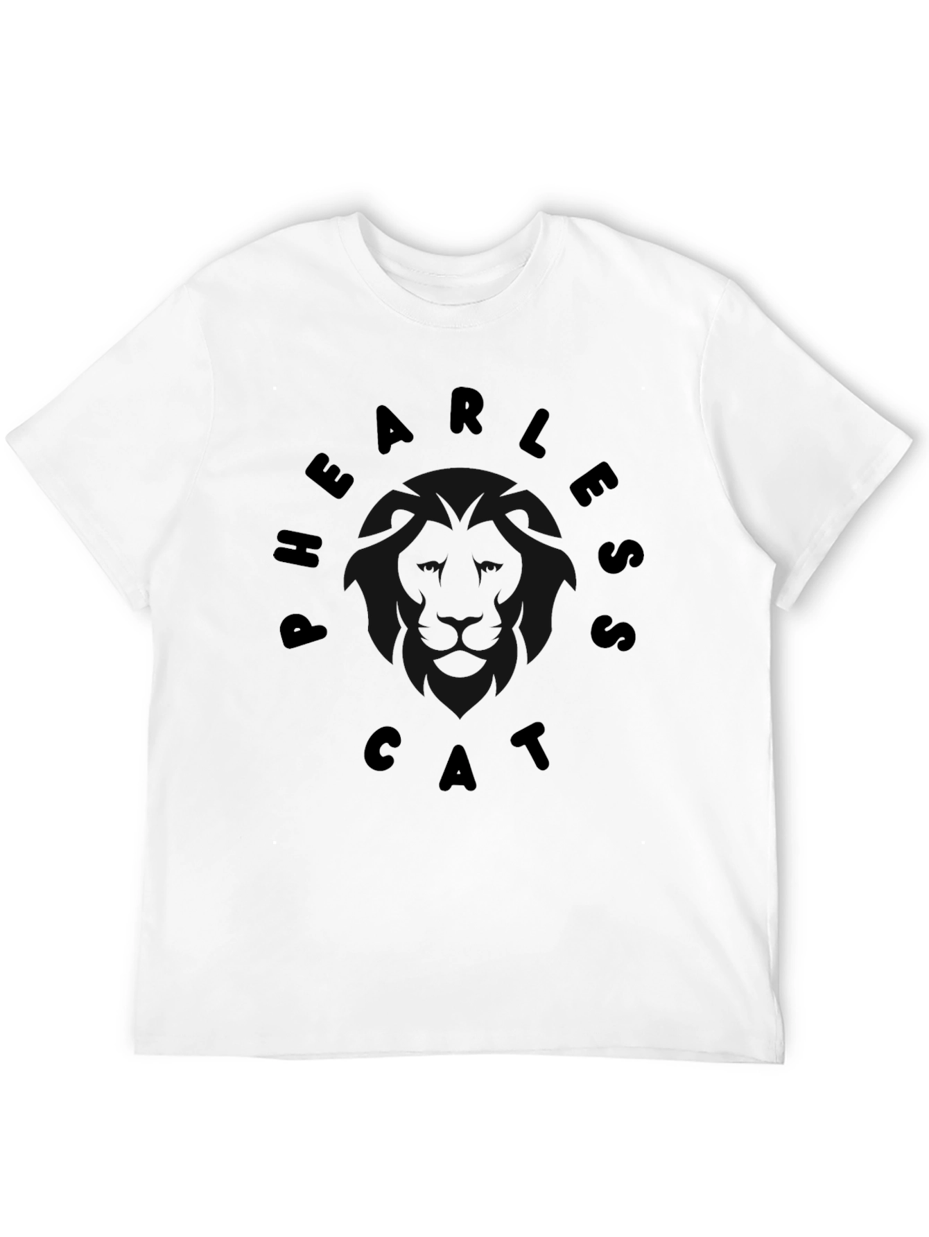 Fearless Cat Graphic Black T-Shirt