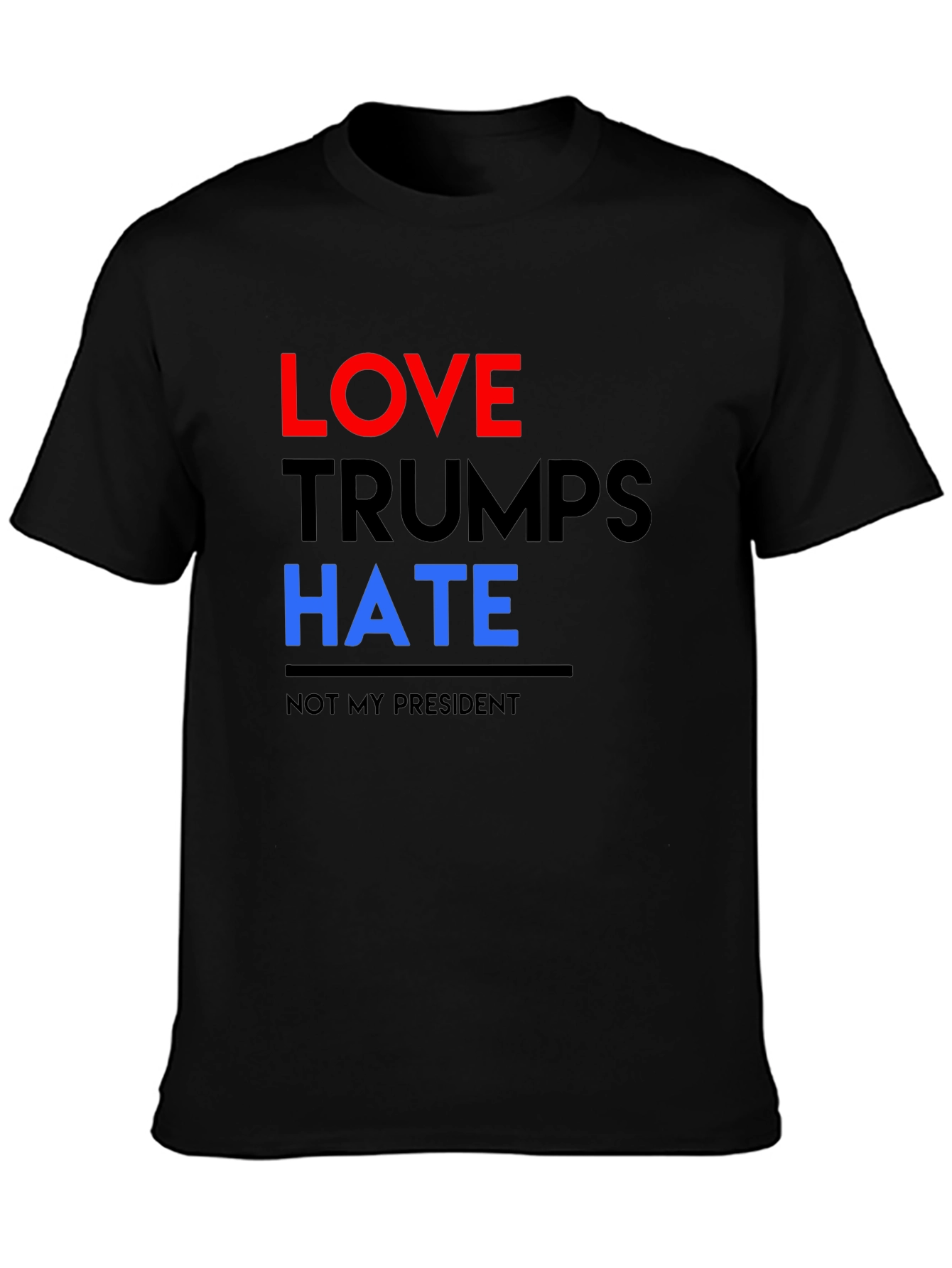Love Trumps Hate Black Graphic T-Shirt