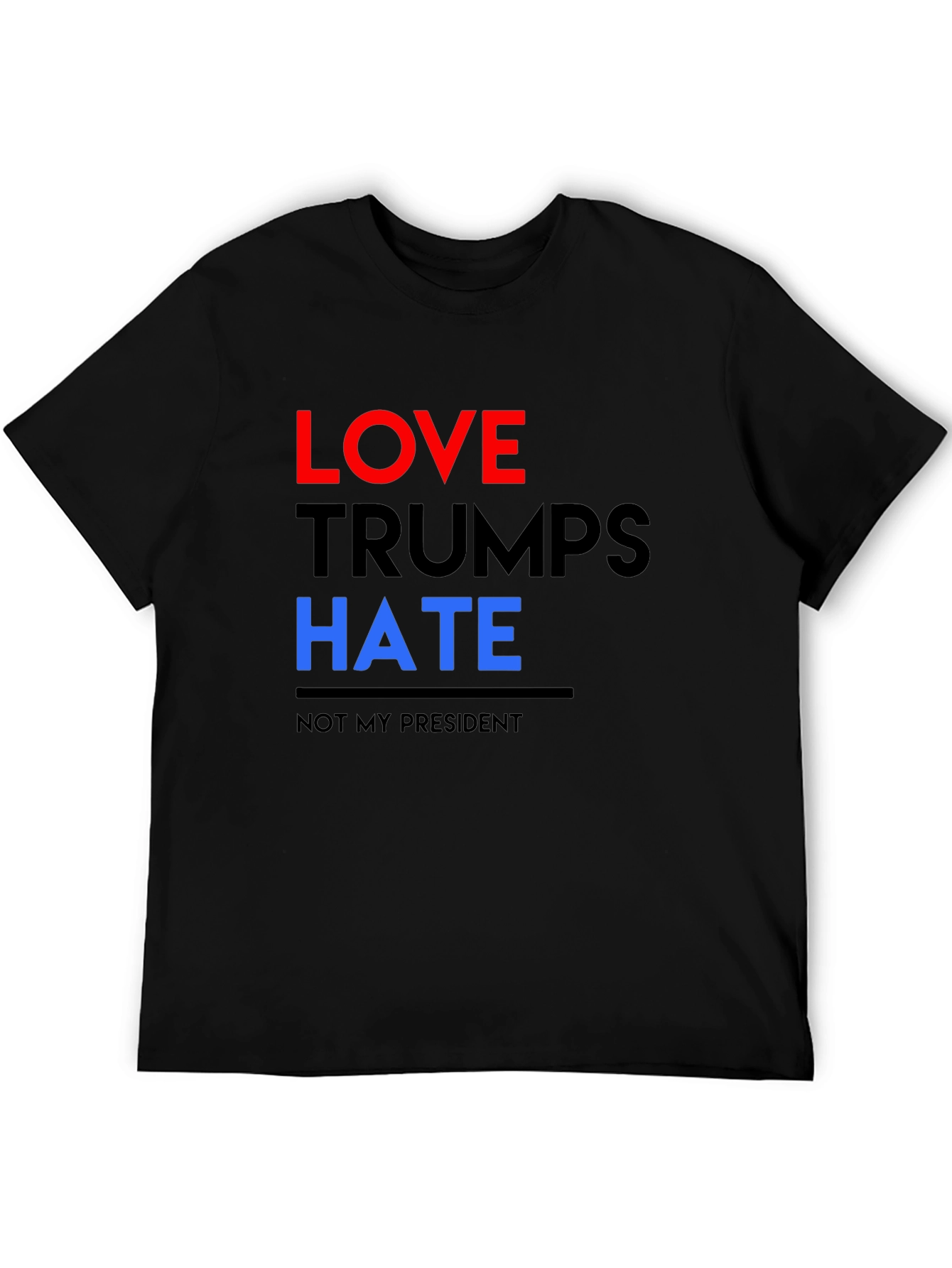 Love Trumps Hate Black Graphic T-Shirt