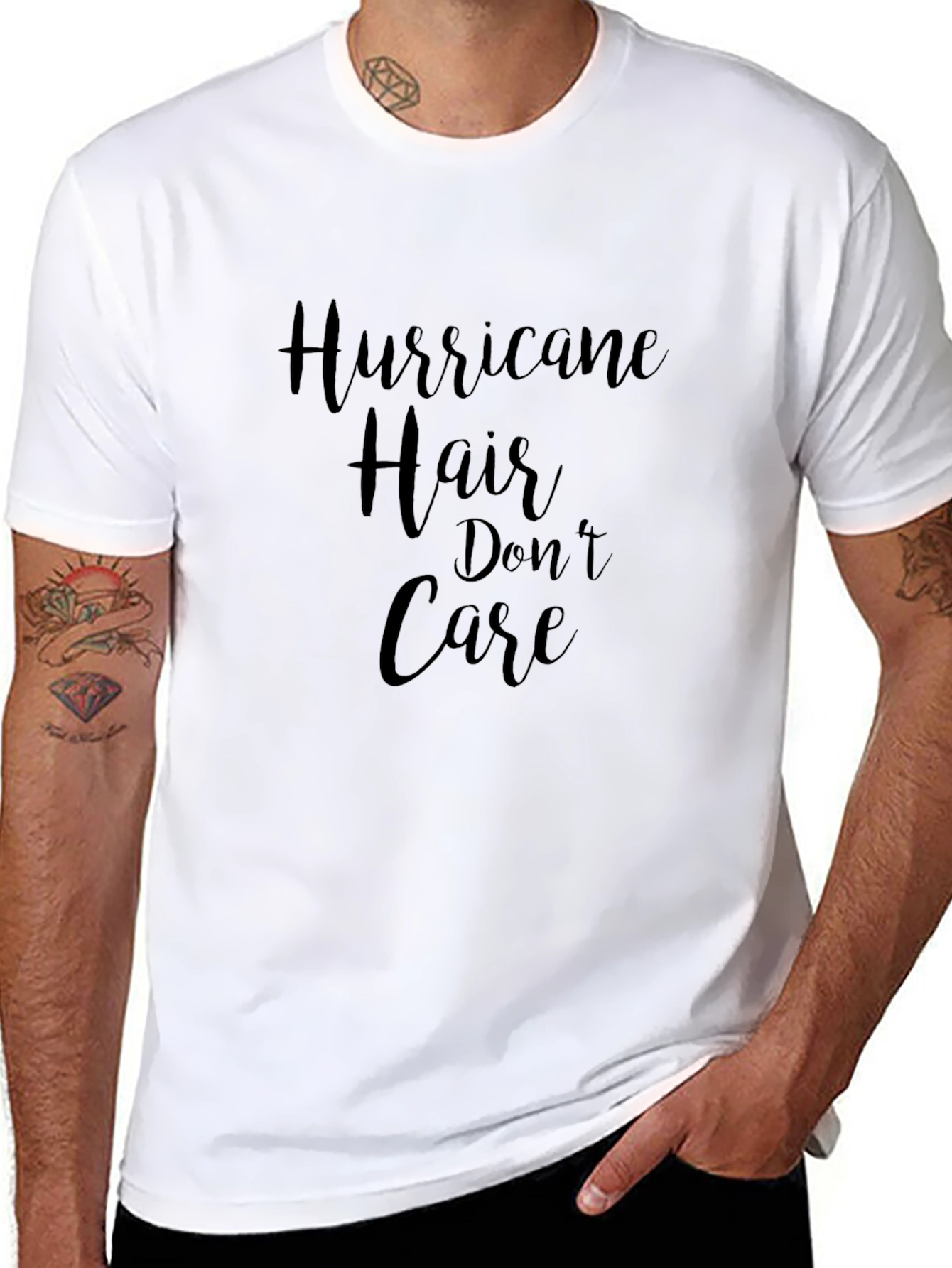 Hurricane Hair Dont Care Graphic T-Shirt