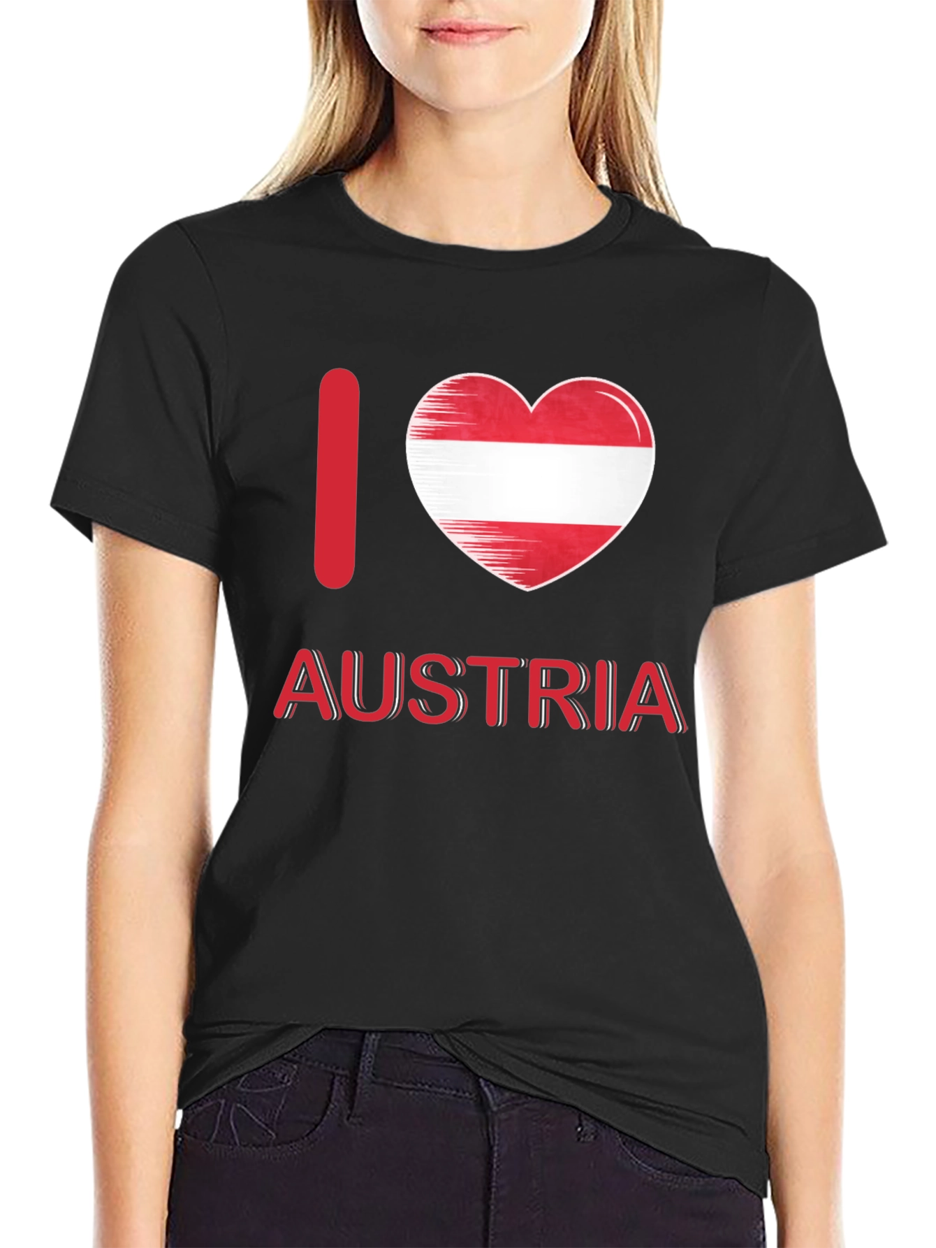 I Heart Austria T-Shirt - Black Cotton Tee