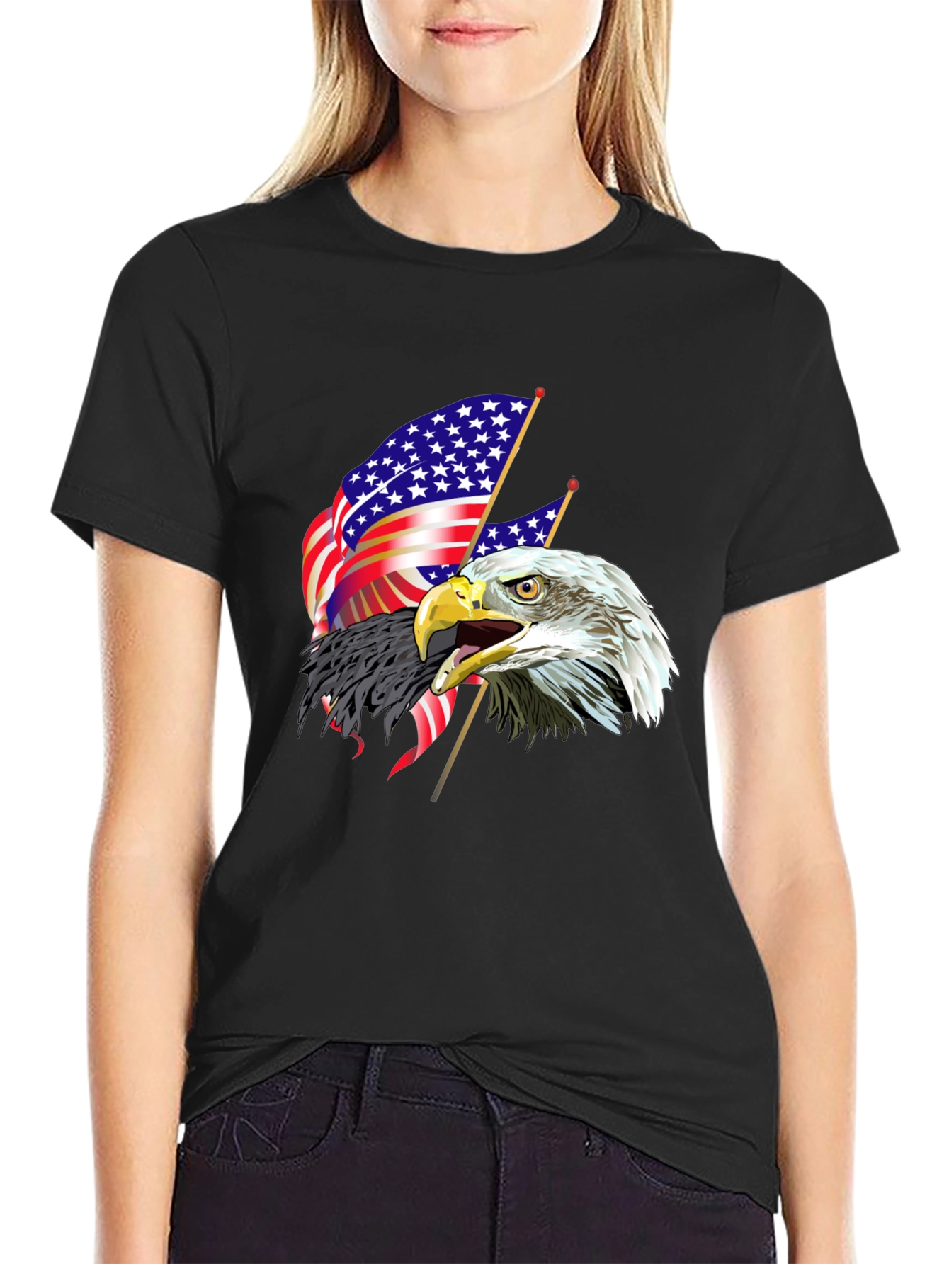 Bald Eagle American Flag Graphic Tee