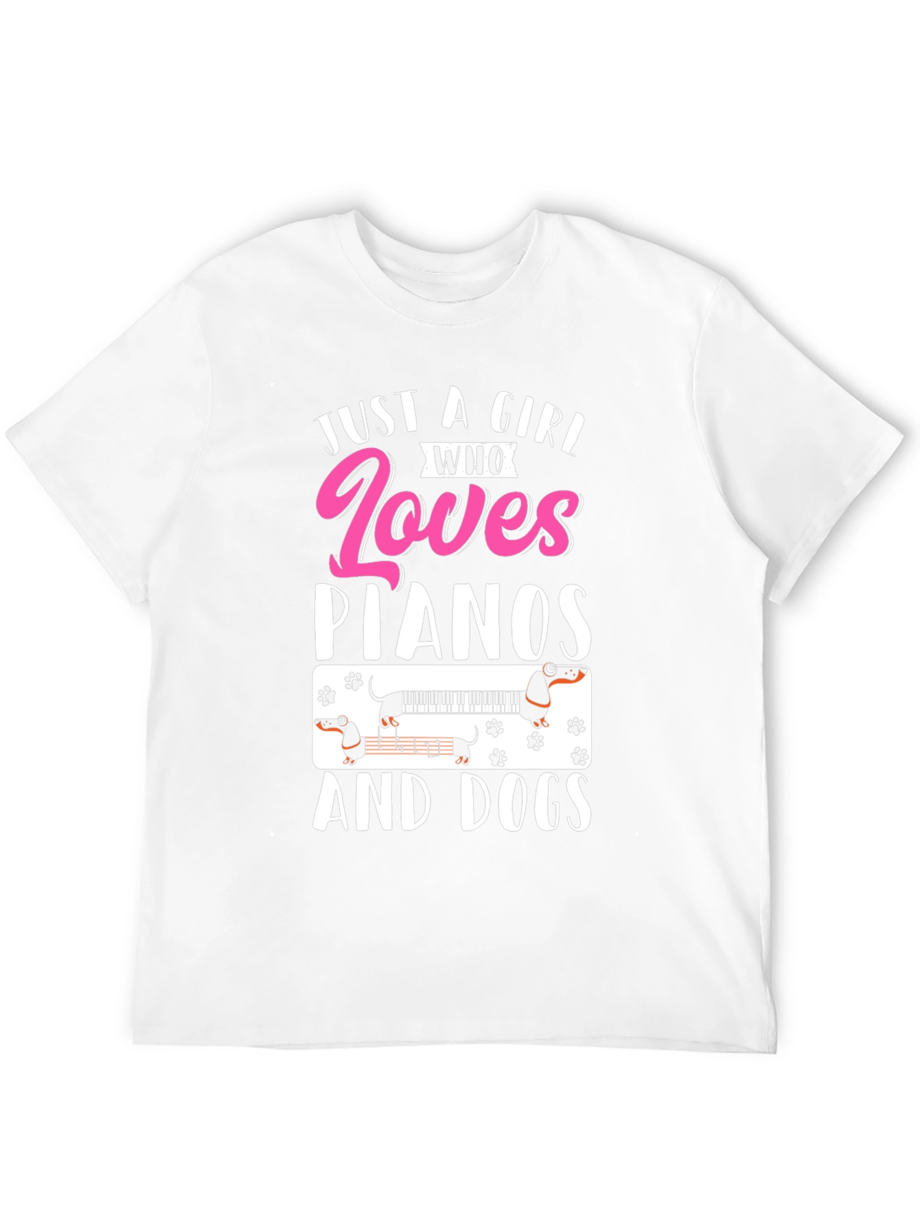 Just A Girl Who Loves Pianos And Dogs T-Shirt