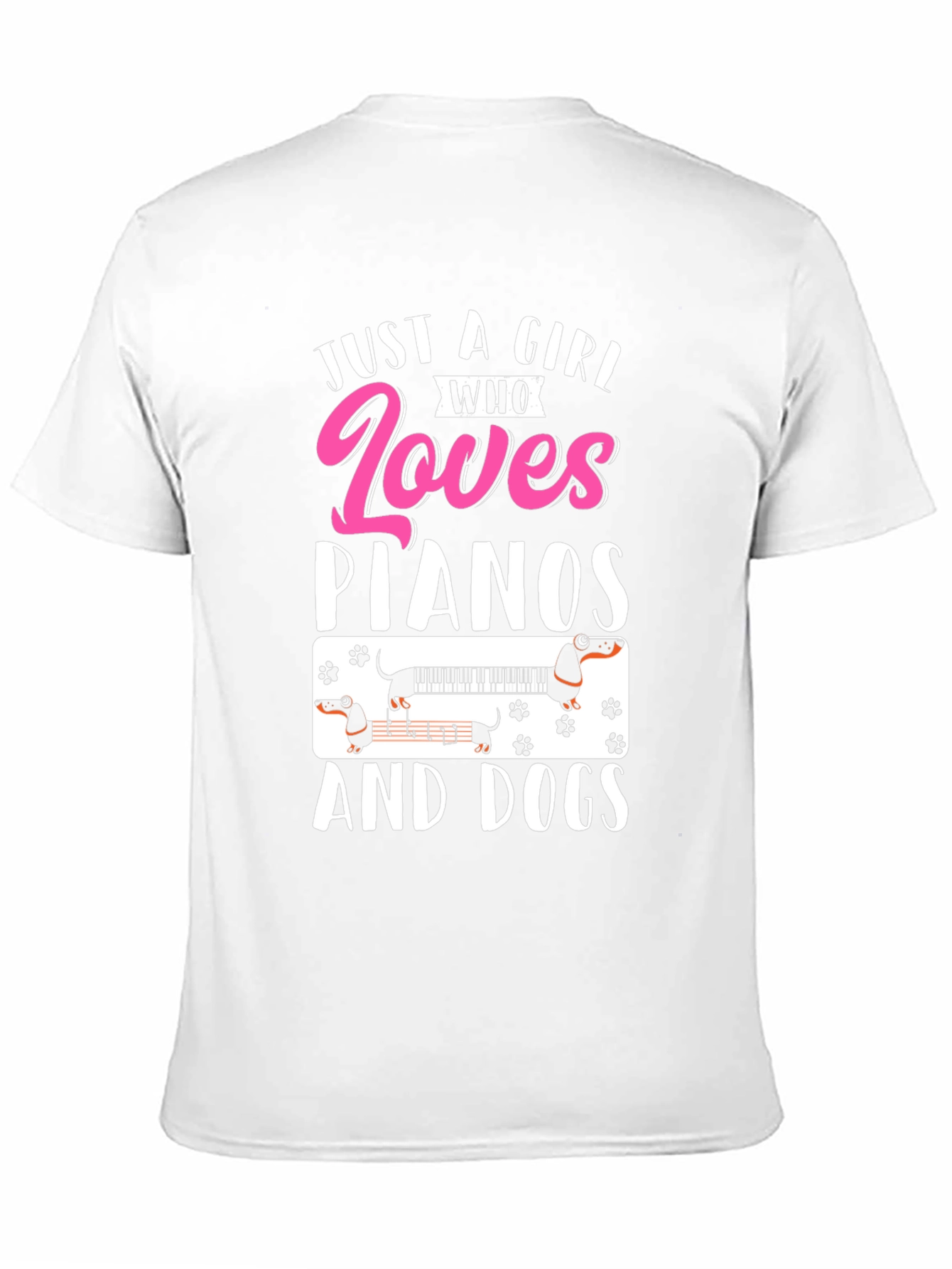 Just A Girl Who Loves Pianos And Dogs T-Shirt