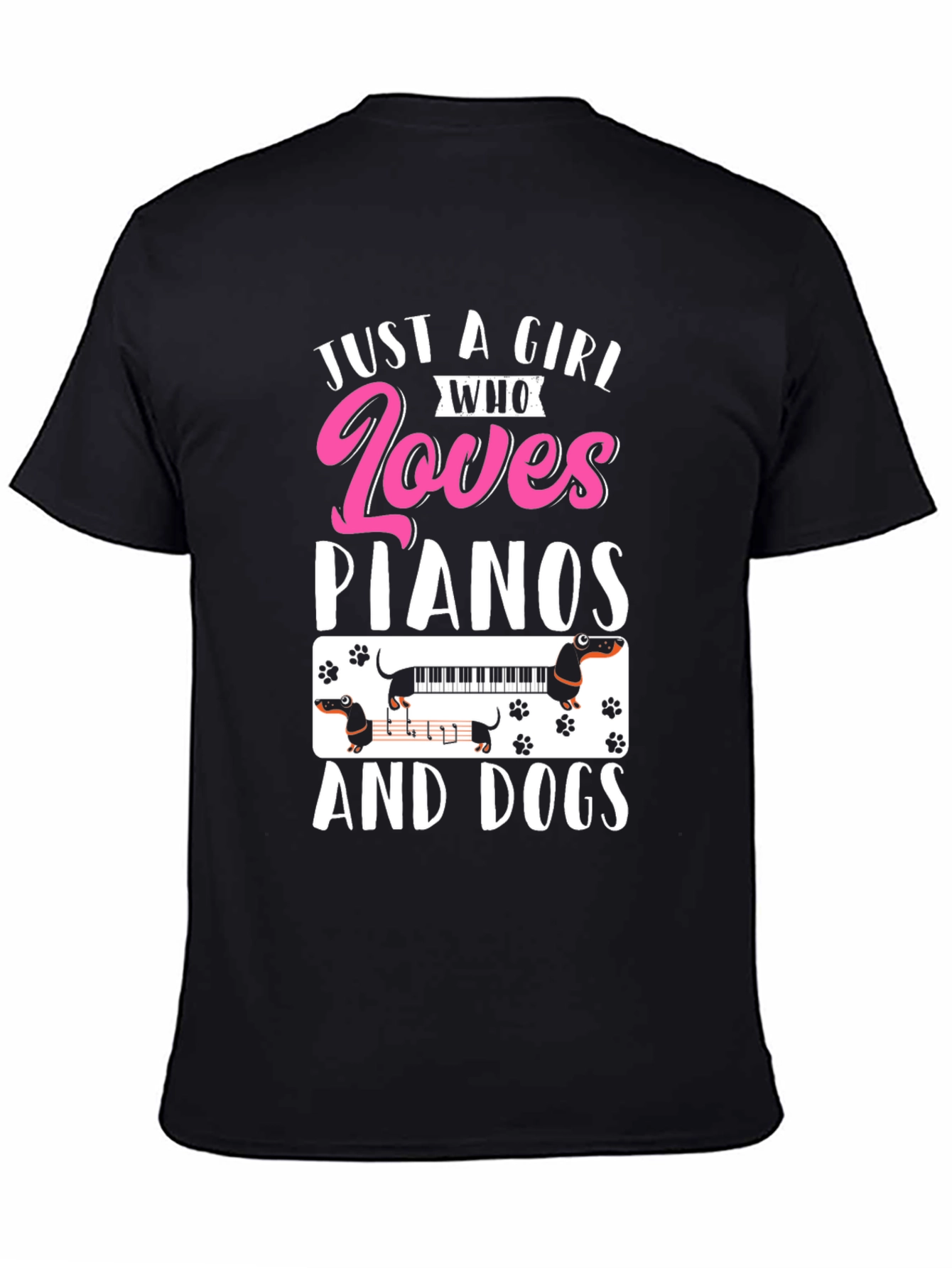 Just A Girl Who Loves Pianos And Dogs T-Shirt