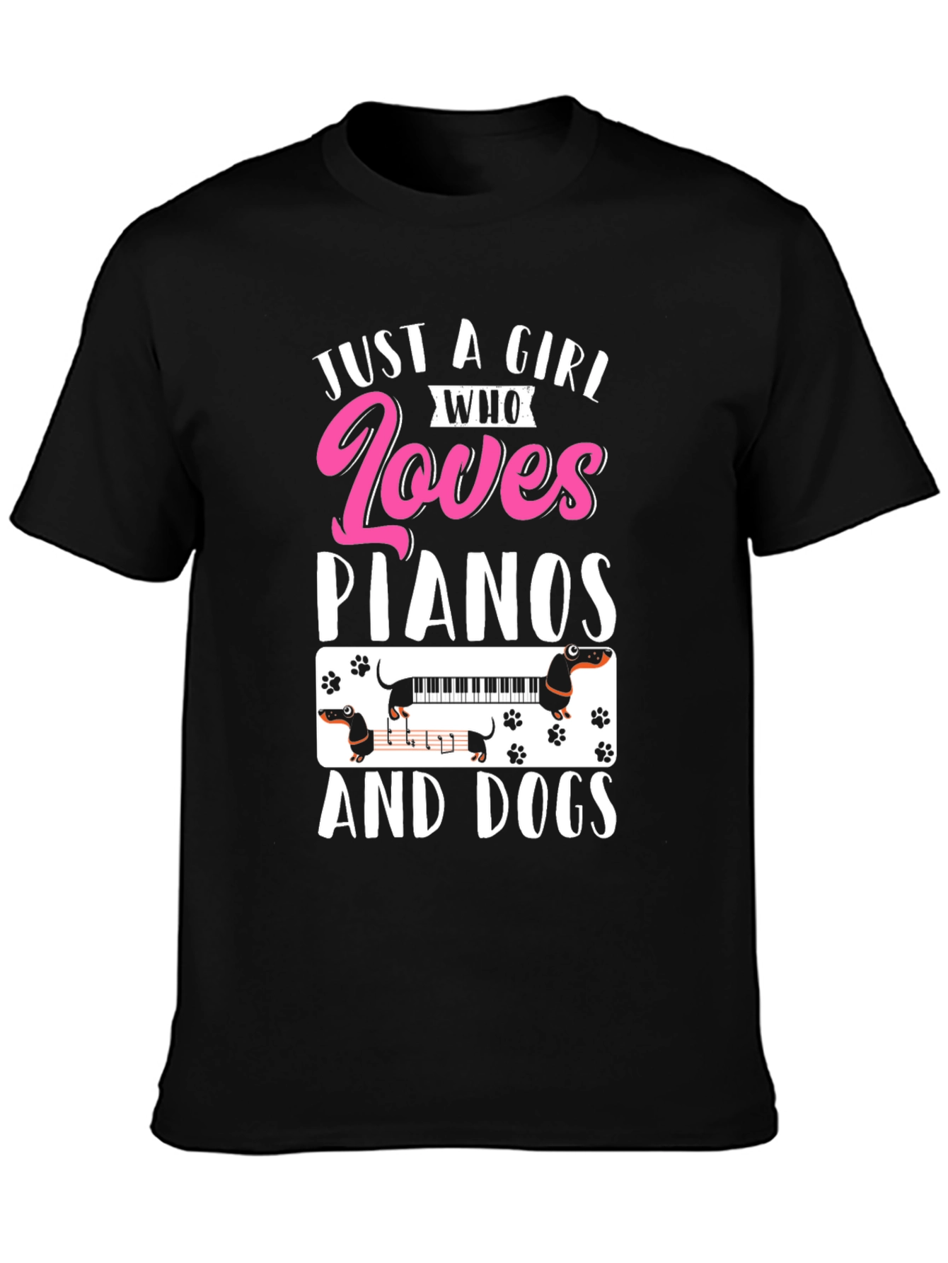Just A Girl Who Loves Pianos And Dogs T-Shirt