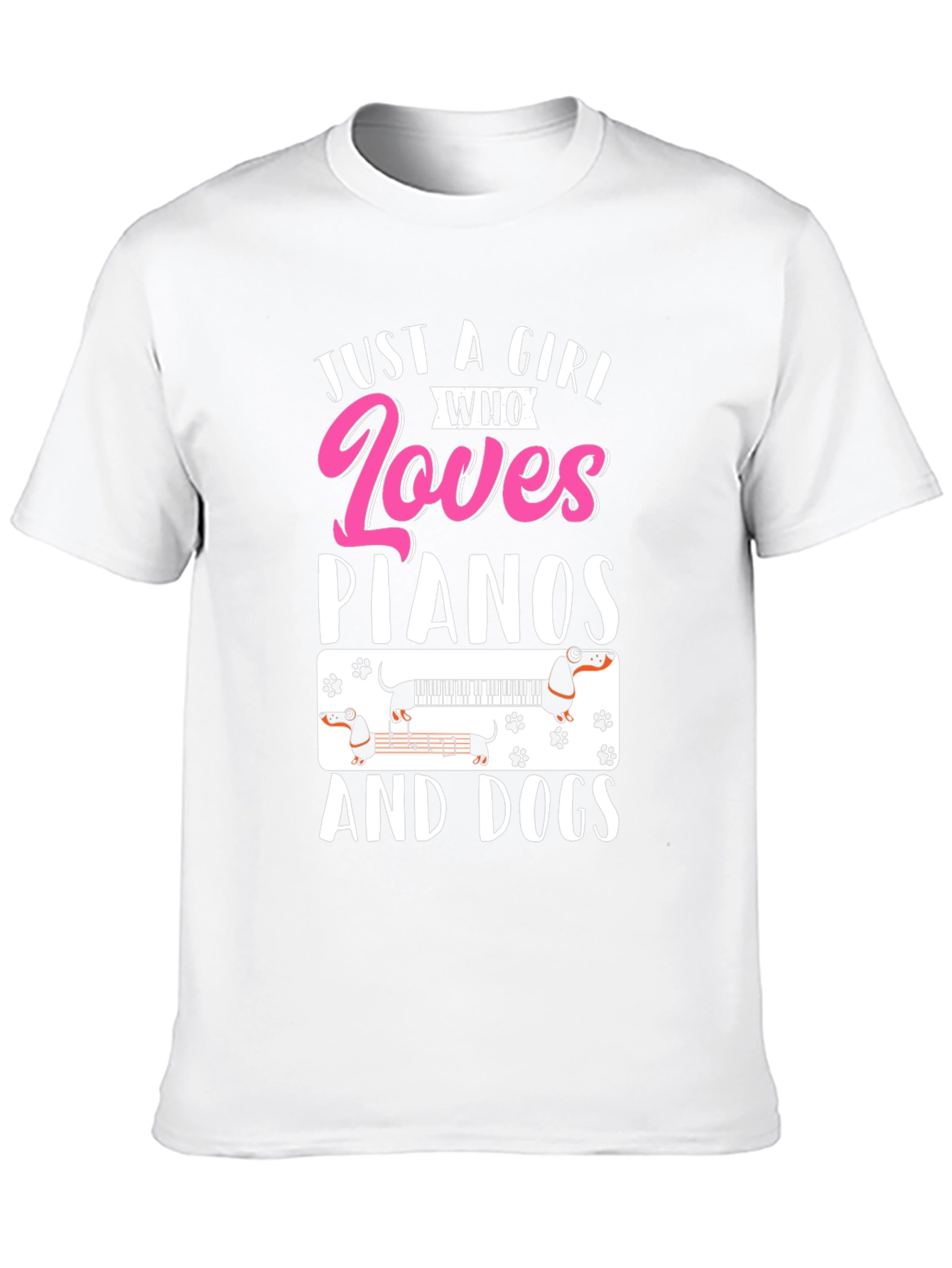 Just A Girl Who Loves Pianos And Dogs T-Shirt