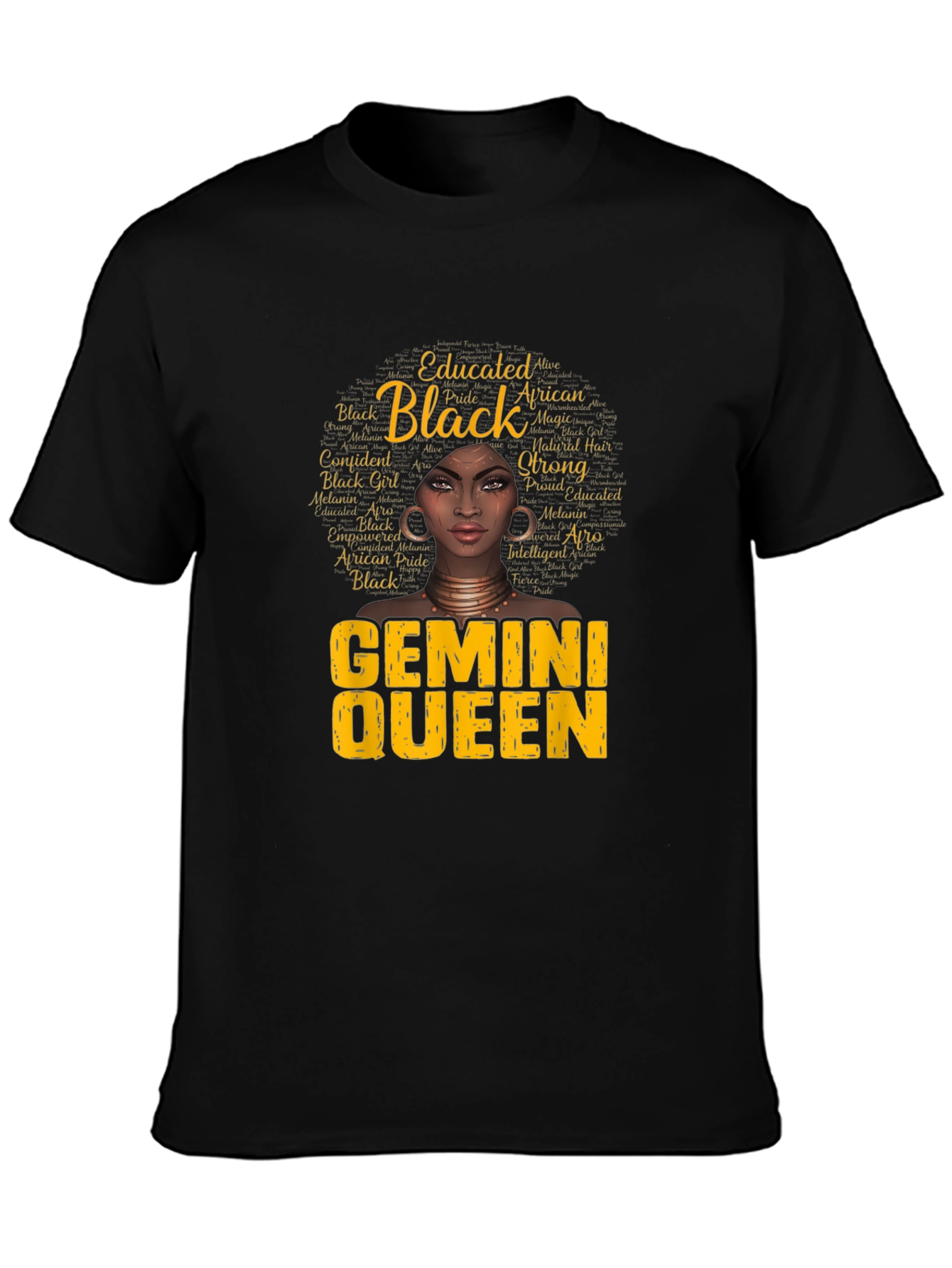 Gemini Queen Black Woman Graphic T-Shirt