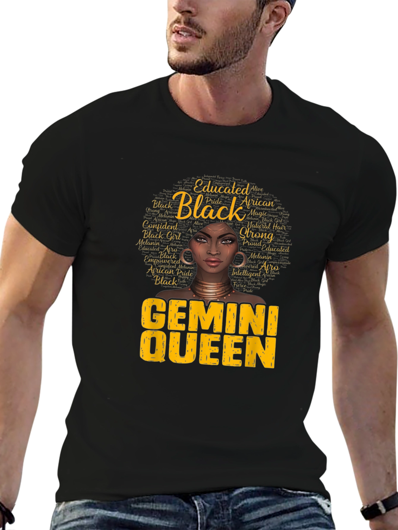 Gemini Queen Black Woman Graphic T-Shirt