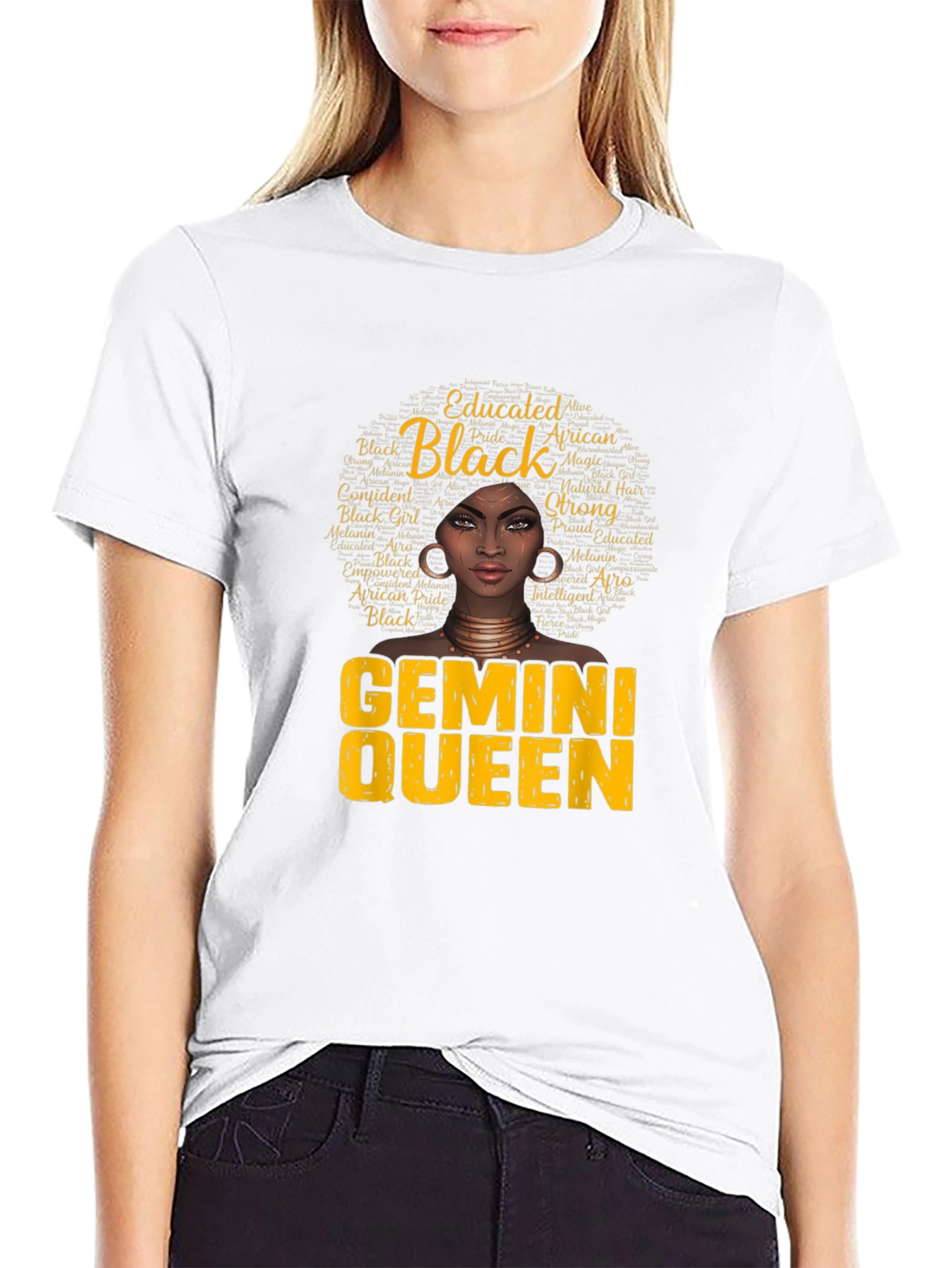 Gemini Queen Black Woman Graphic T-Shirt