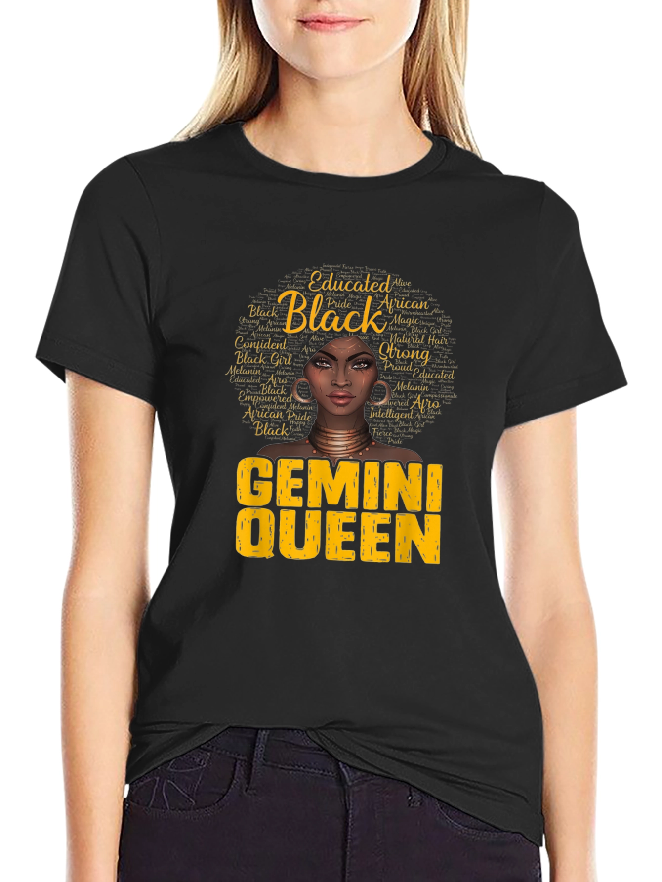 Gemini Queen Black Woman Graphic T-Shirt