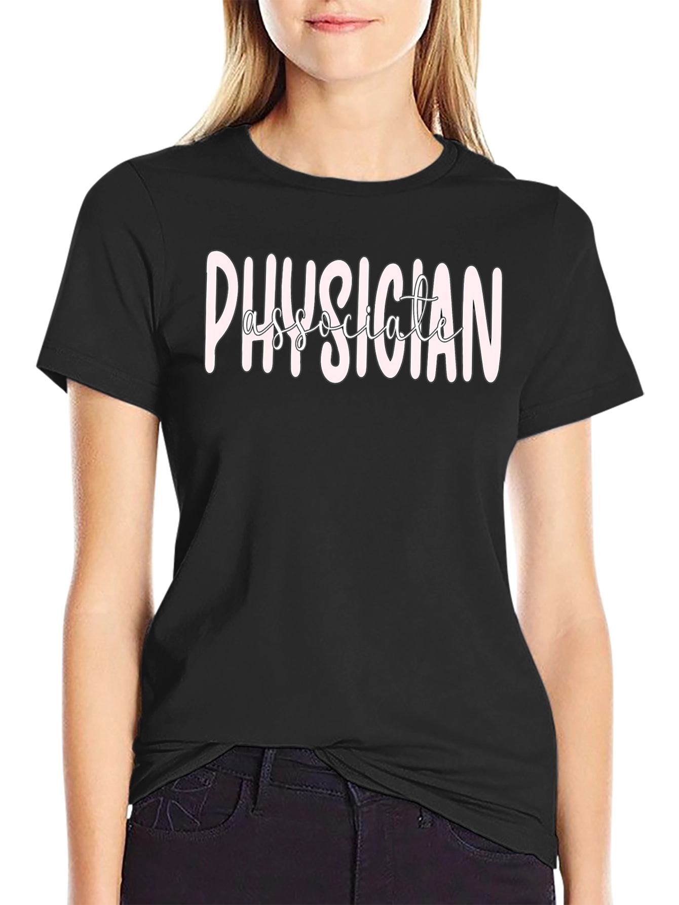 Physician Associate T-Shirt - Black Medical Apparel