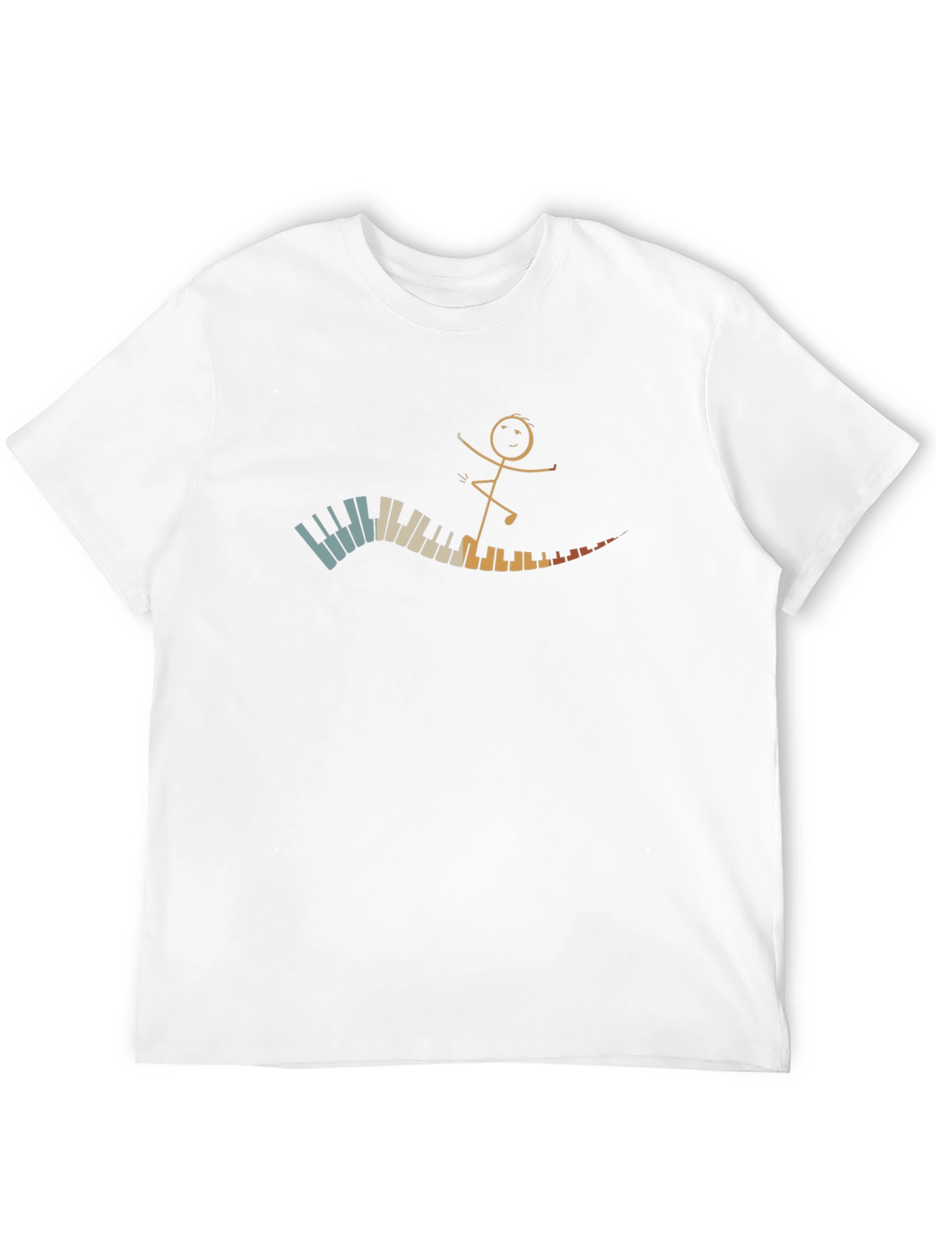 Piano Stick Figure Black T-Shirt
