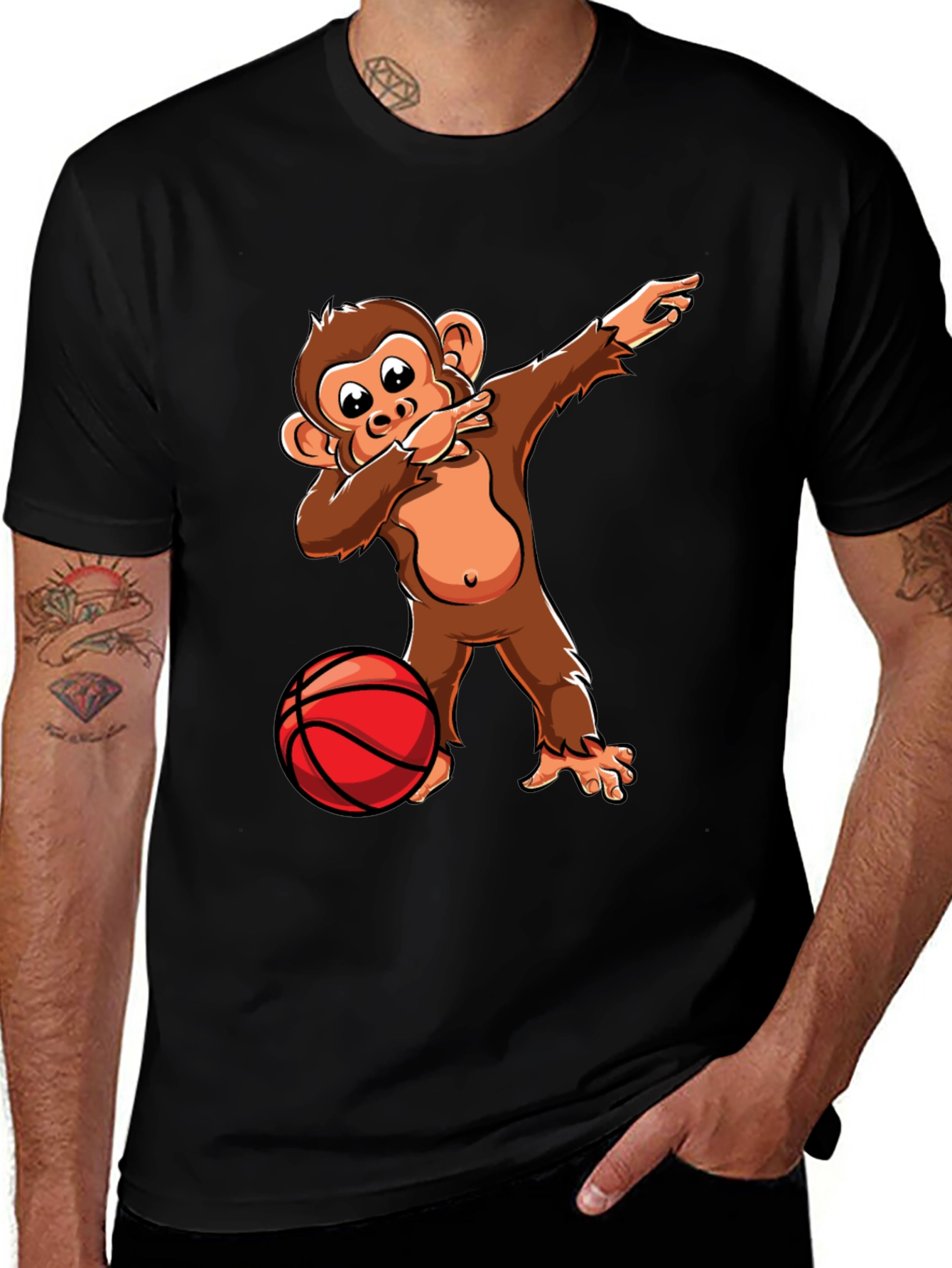 Dabbing Monkey Basketball T-Shirt