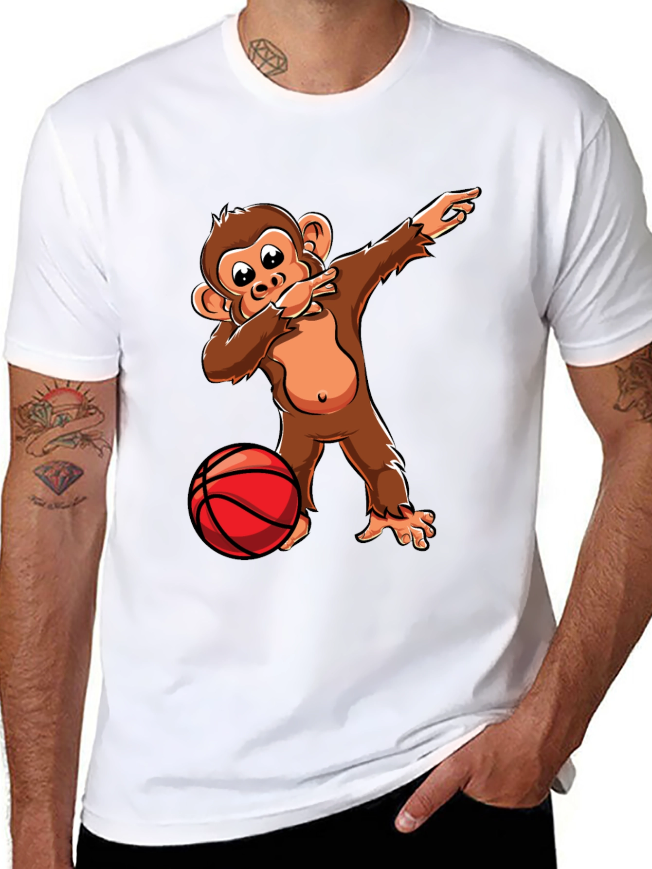 Dabbing Monkey Basketball T-Shirt