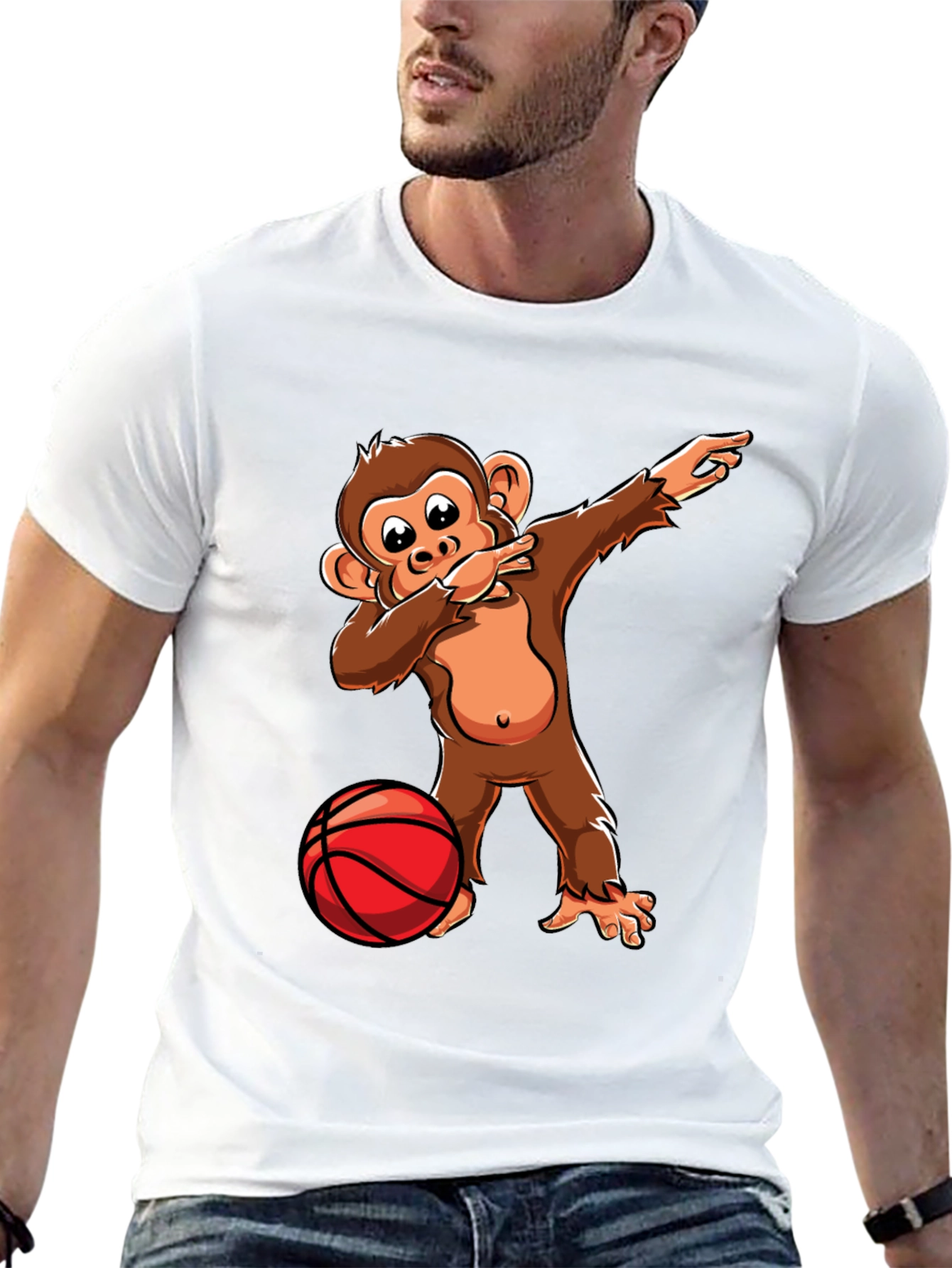 Dabbing Monkey Basketball T-Shirt