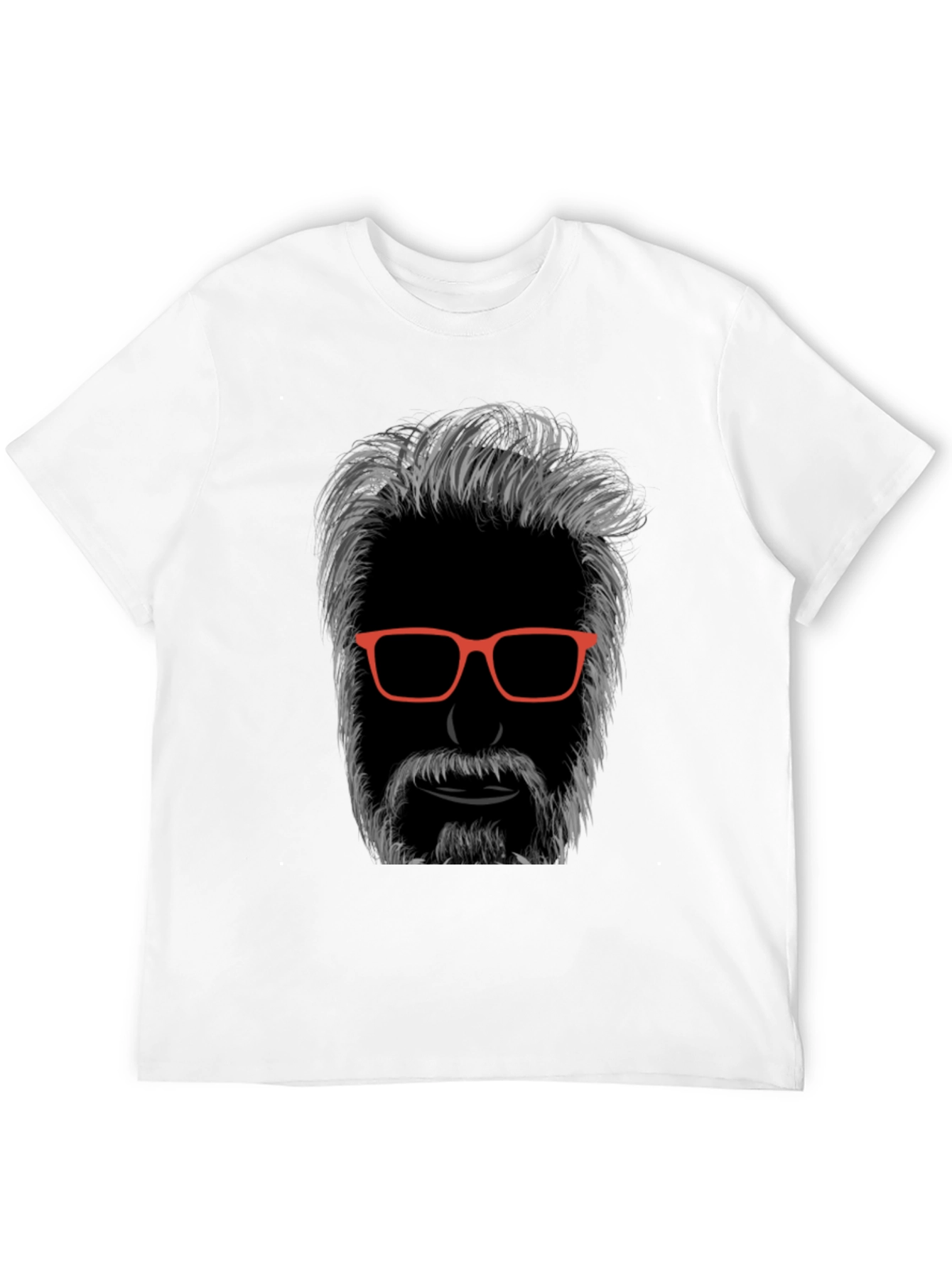Cool Bearded Man Graphic T-Shirt - Black