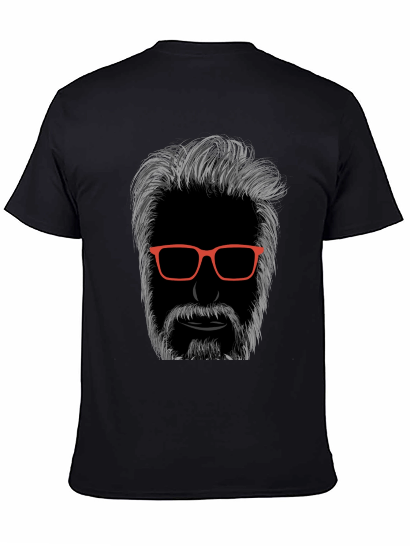 Cool Bearded Man Graphic T-Shirt - Black