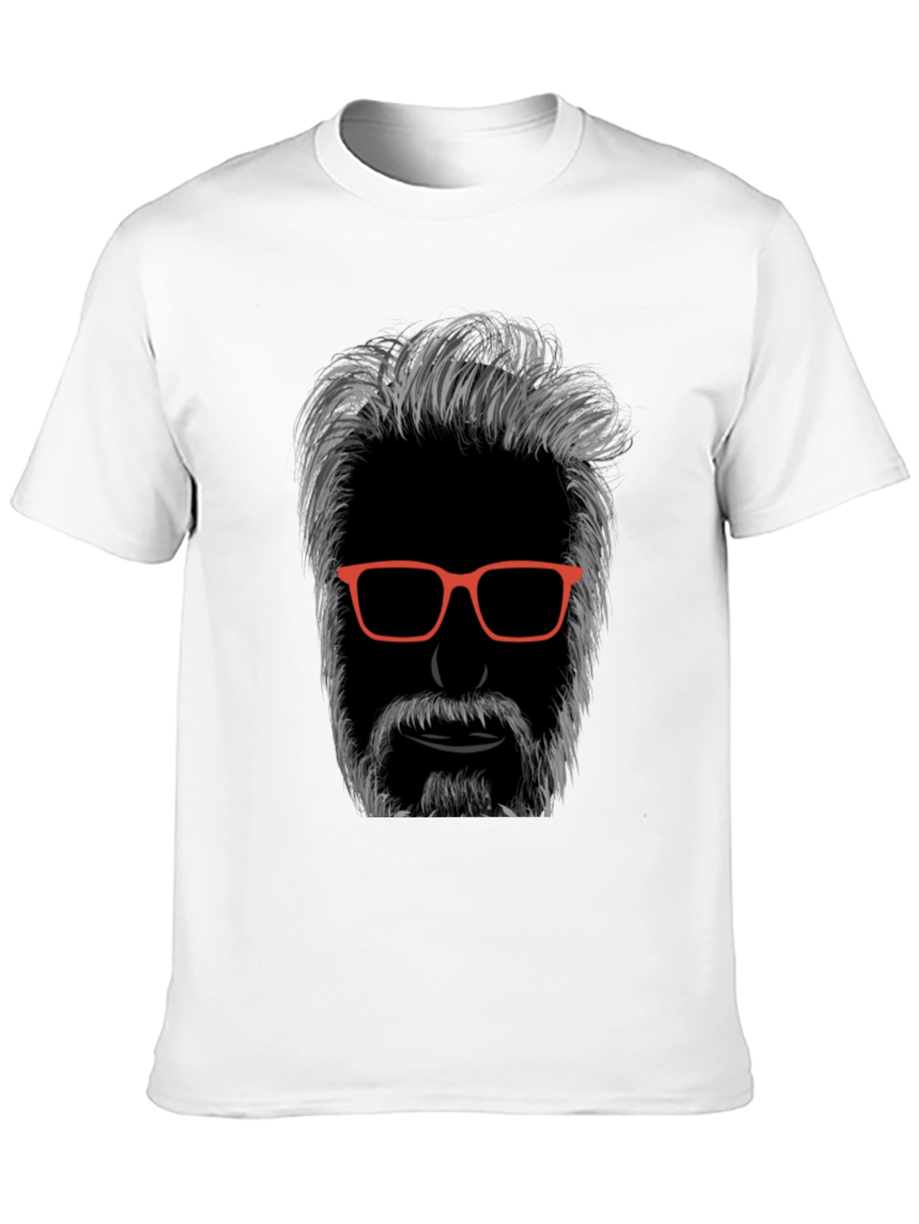Cool Bearded Man Graphic T-Shirt - Black
