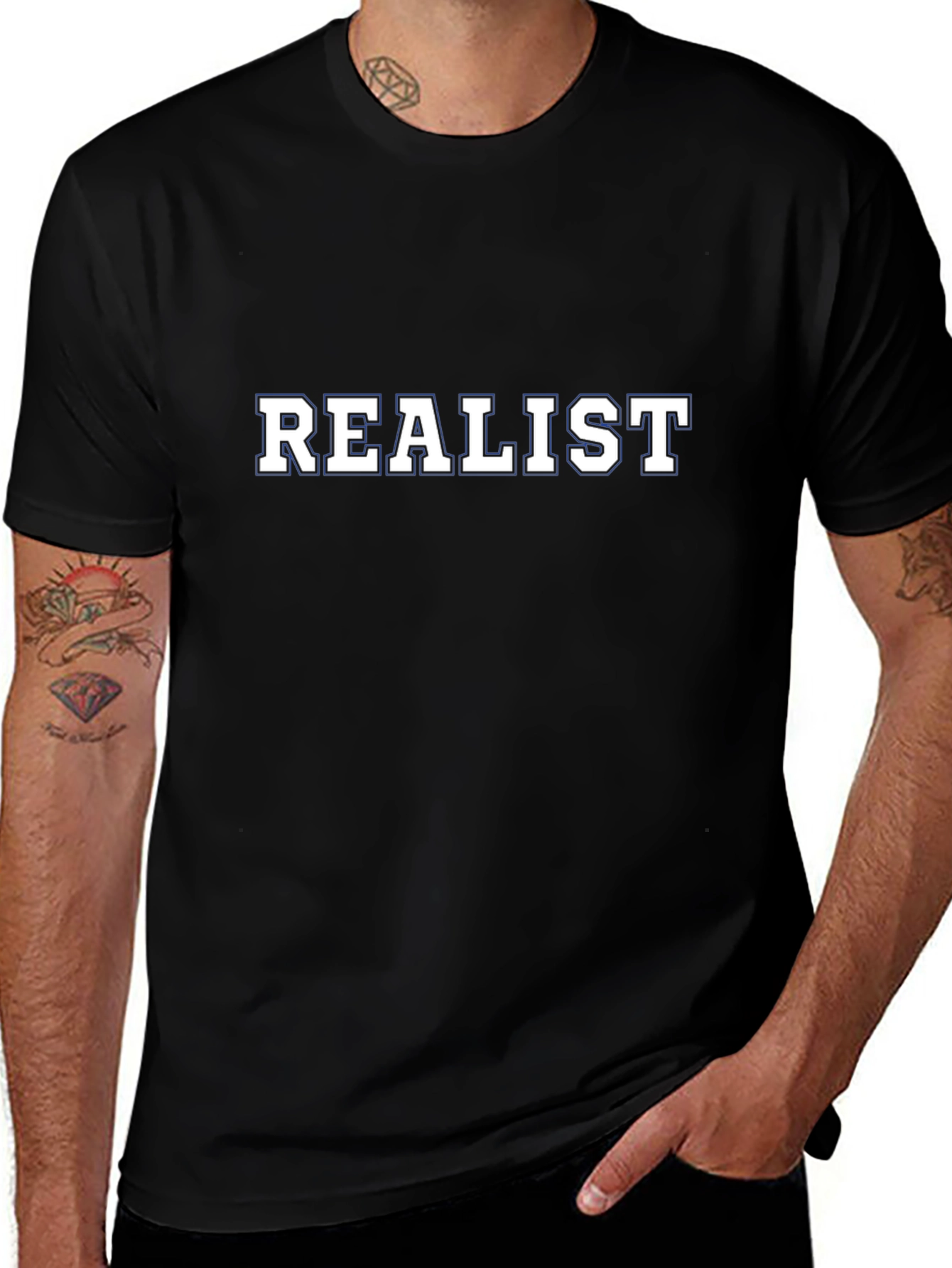 Realist Graphic Tee - Black Cotton T-Shirt