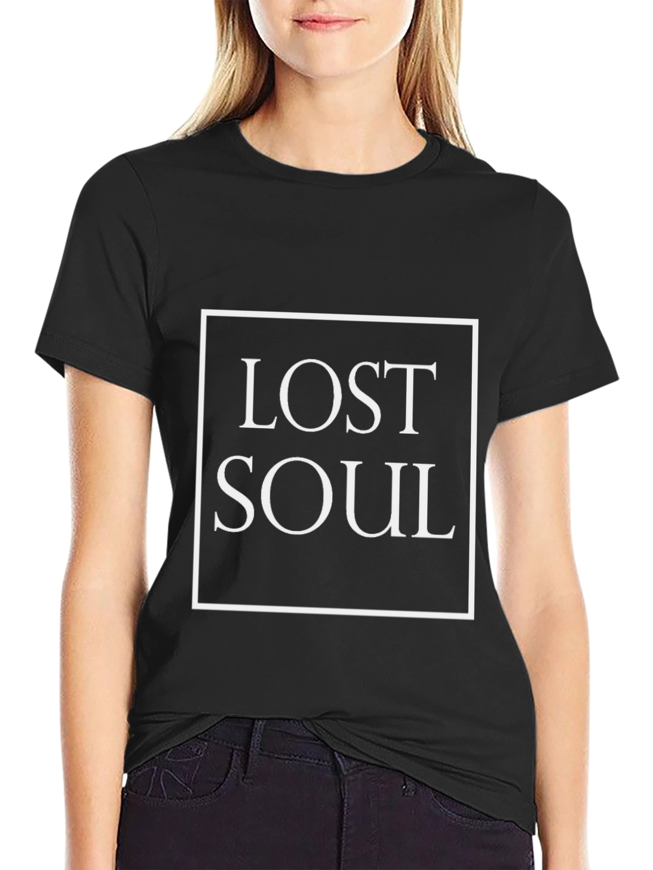 Lost Soul Graphic Tee - Stylish Black Cotton T-Shirt