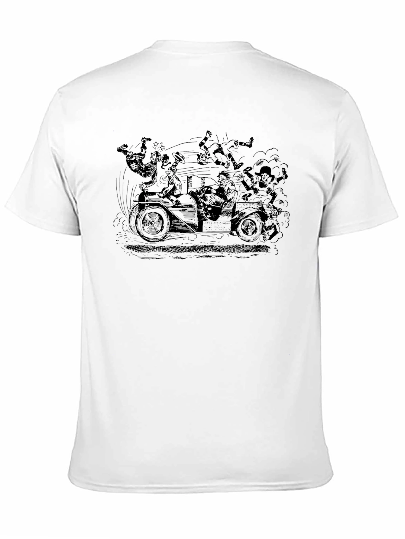 Cartoon Car Crash Graphic Tee - Black