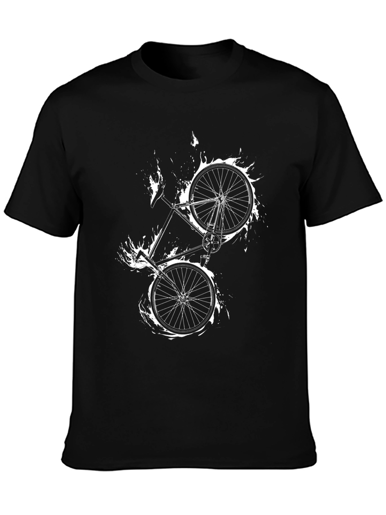 Black Bike Graphic Tee - Cycling Style