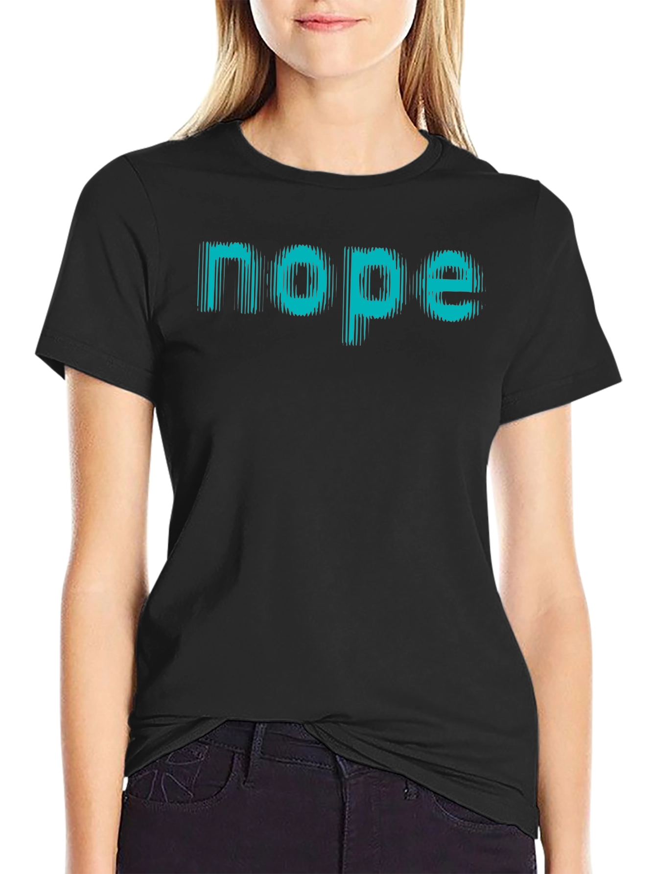 Nope Graphic Tee - Black Casual T-Shirt