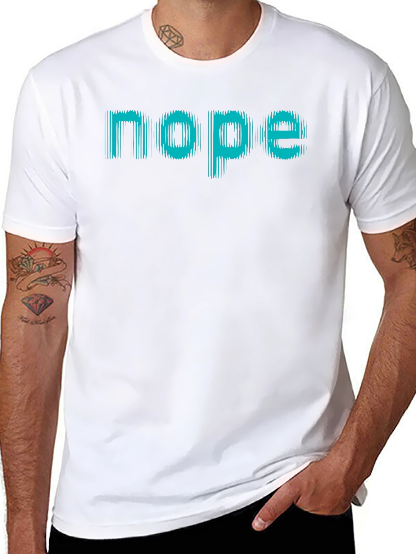 Nope Graphic Tee - Black Casual T-Shirt