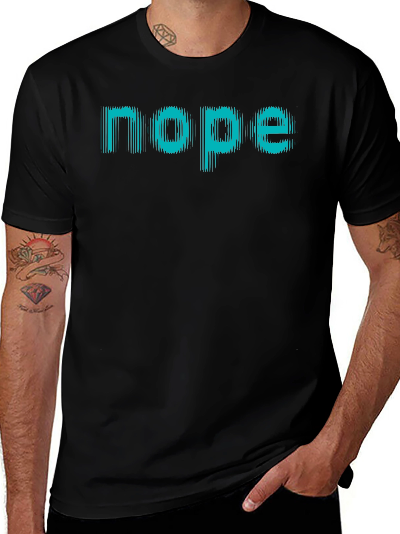Nope Graphic Tee - Black Casual T-Shirt