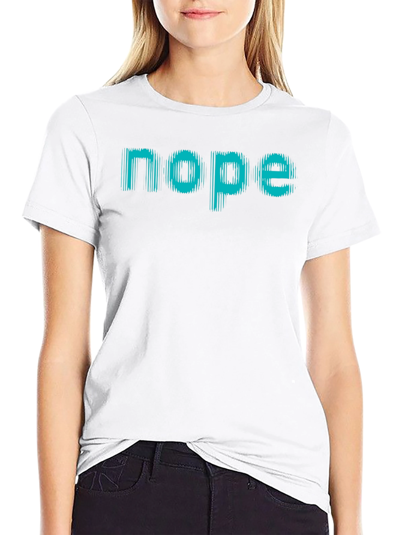 Nope Graphic Tee - Black Casual T-Shirt