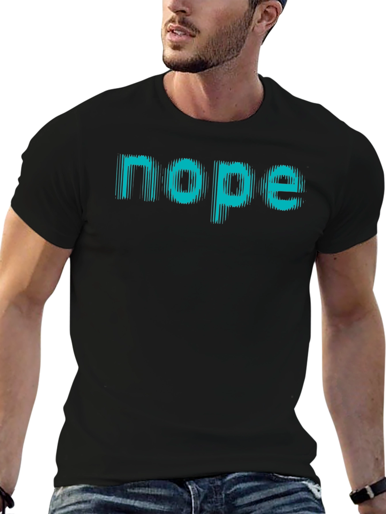 Nope Graphic Tee - Black Casual T-Shirt