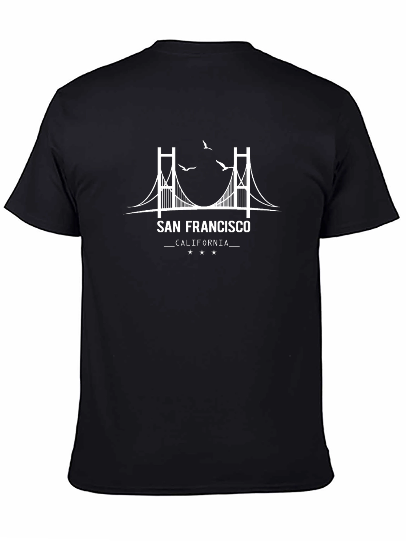 San Francisco Bridge Graphic Tee - Black Cotton T-Shirt