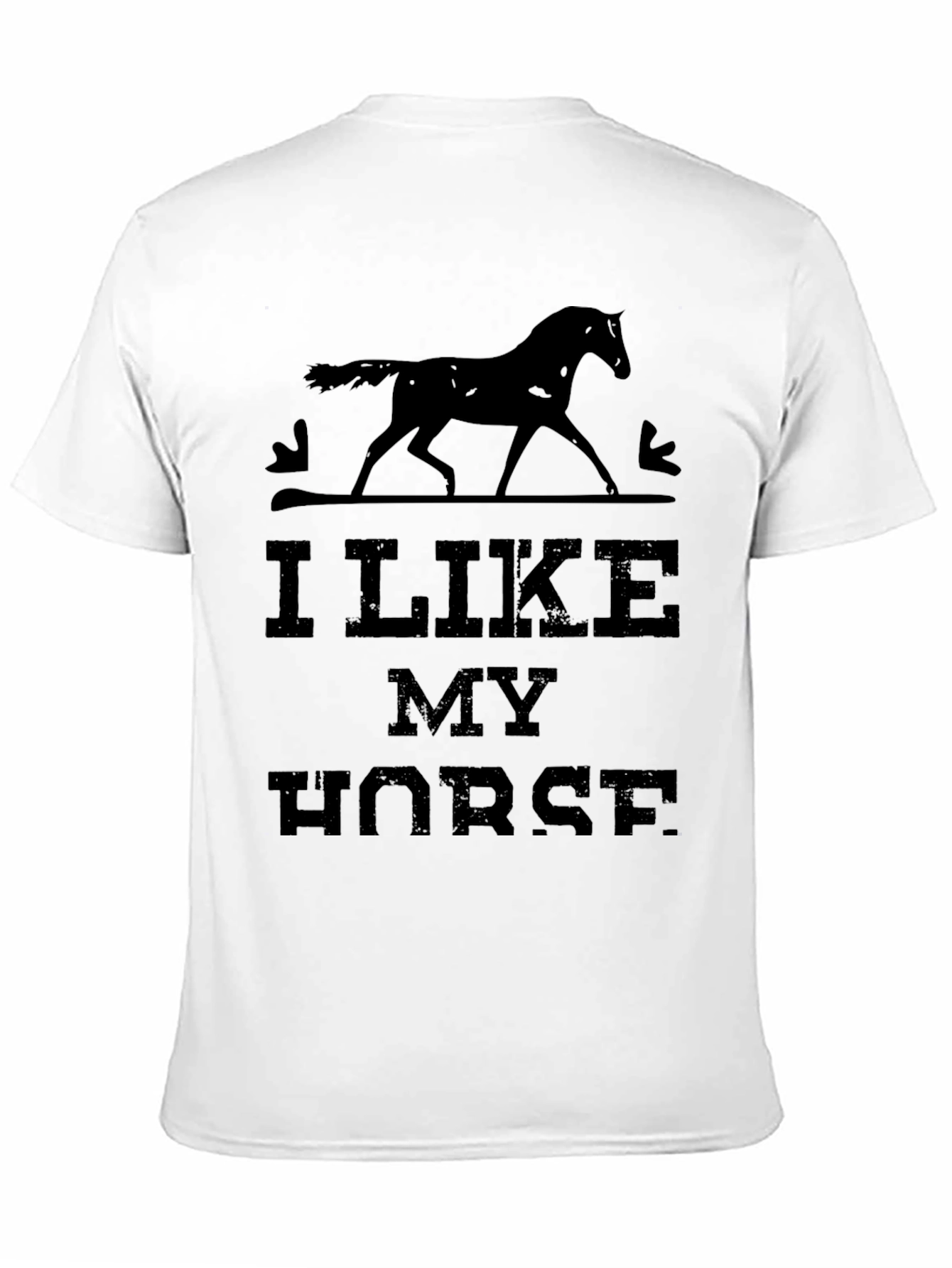 I Like My Horse Graphic Black T-Shirt