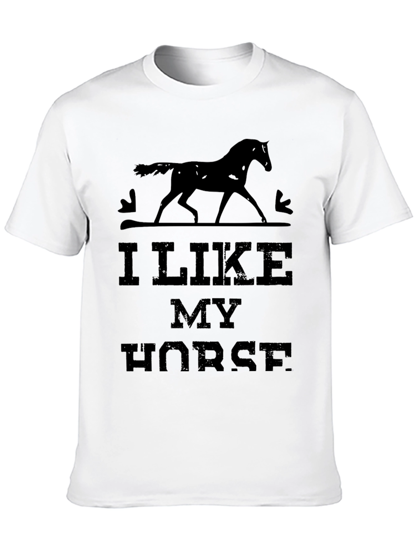 I Like My Horse Graphic Black T-Shirt