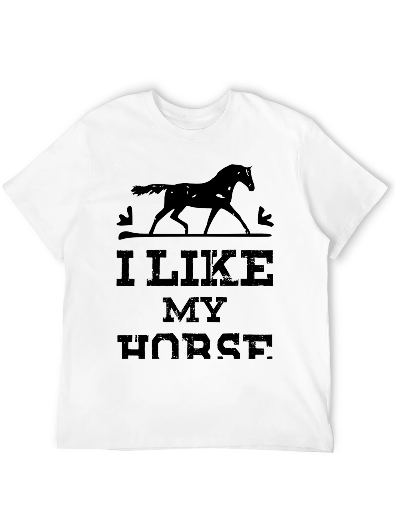 I Like My Horse Graphic Black T-Shirt
