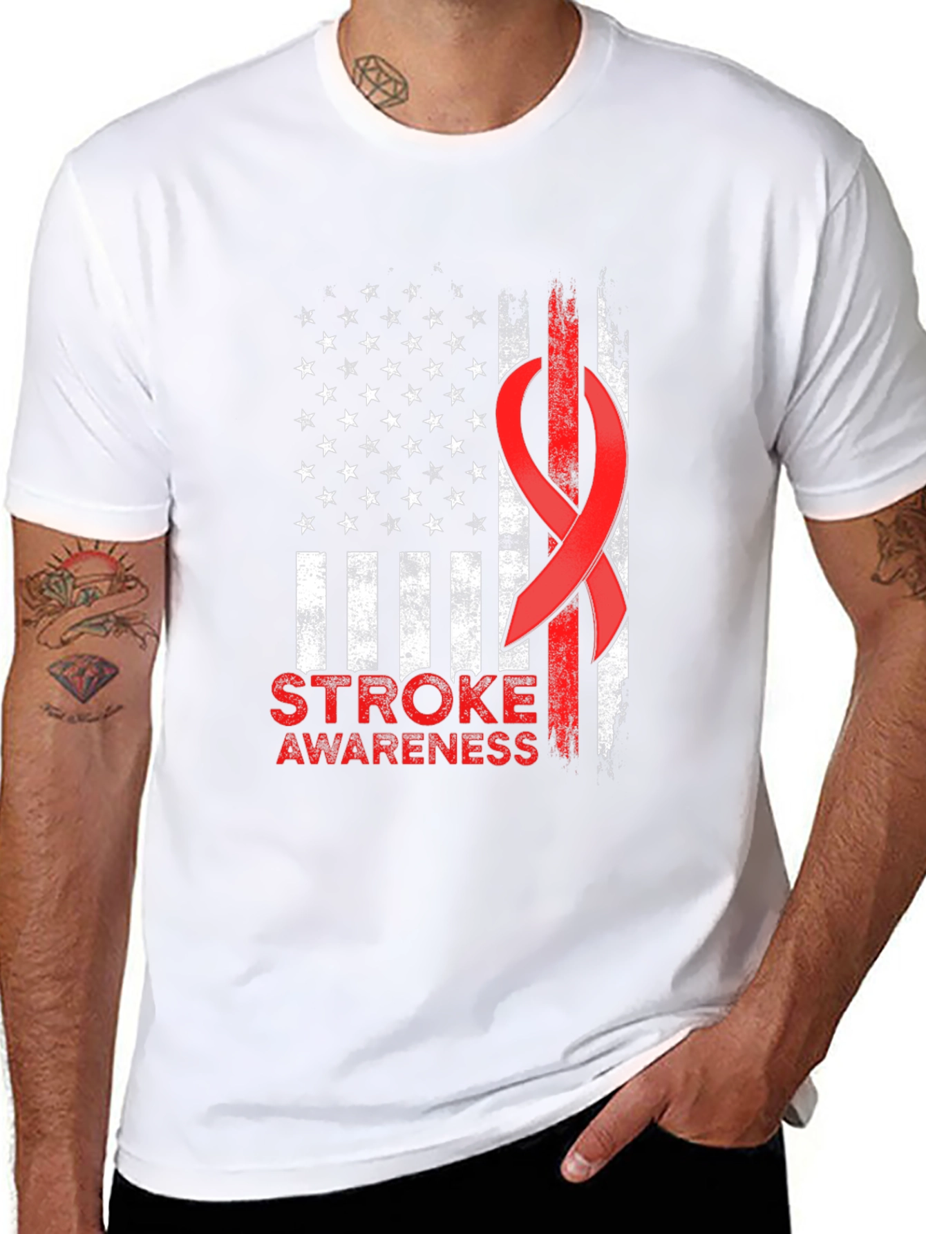 Stroke Awareness American Flag T-Shirt