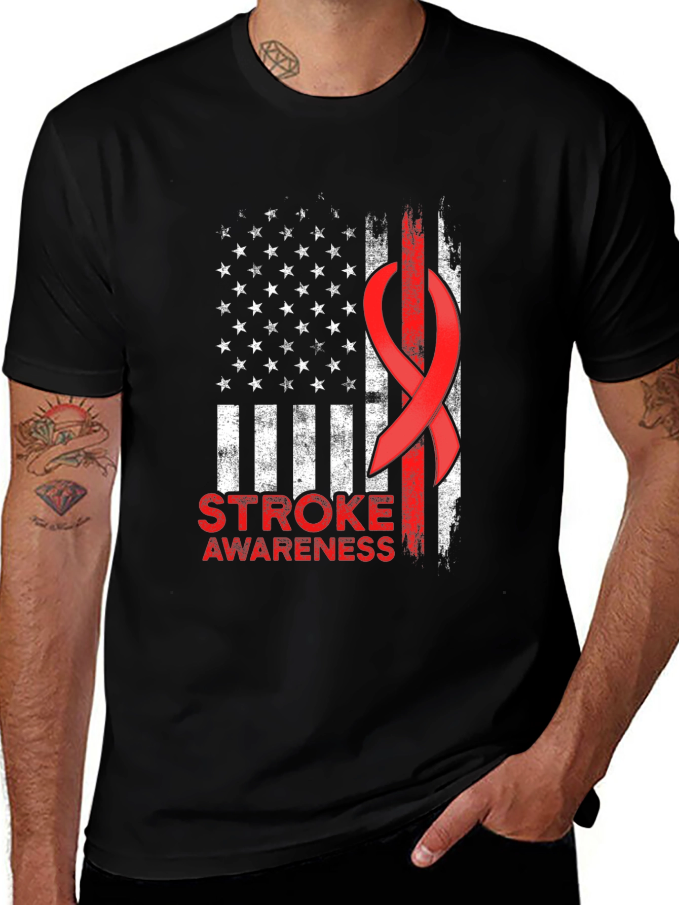 Stroke Awareness American Flag T-Shirt