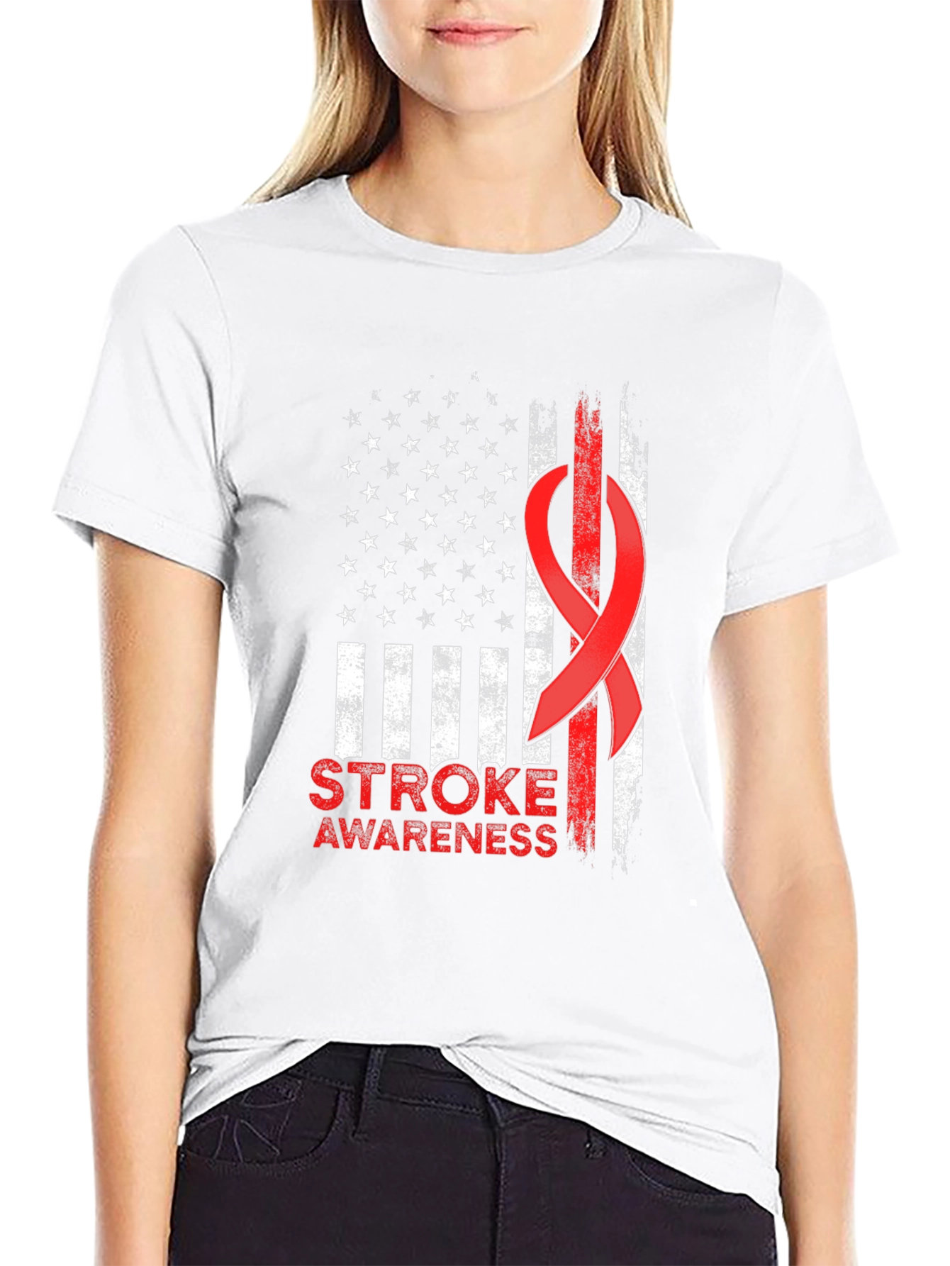 Stroke Awareness American Flag T-Shirt