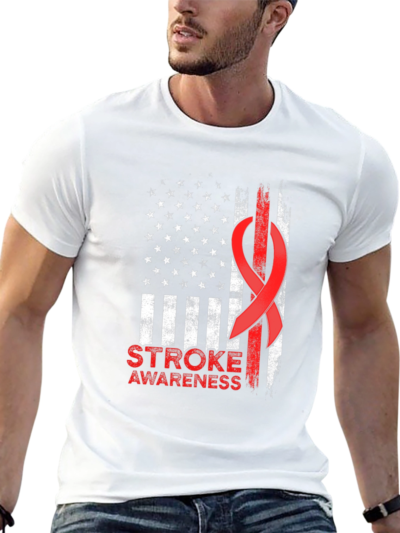 Stroke Awareness American Flag T-Shirt