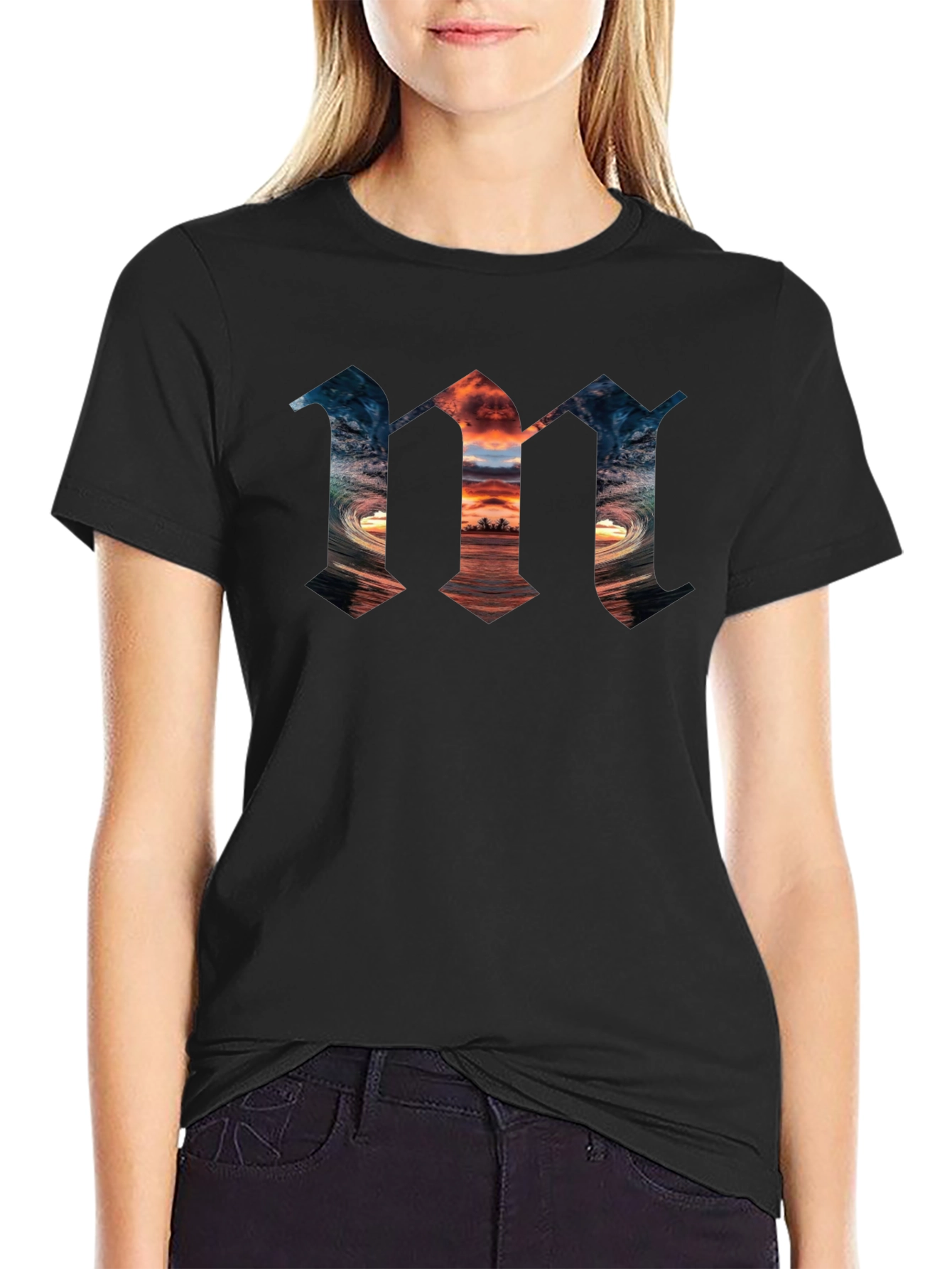 Ocean Wave M Graphic Tee - Black