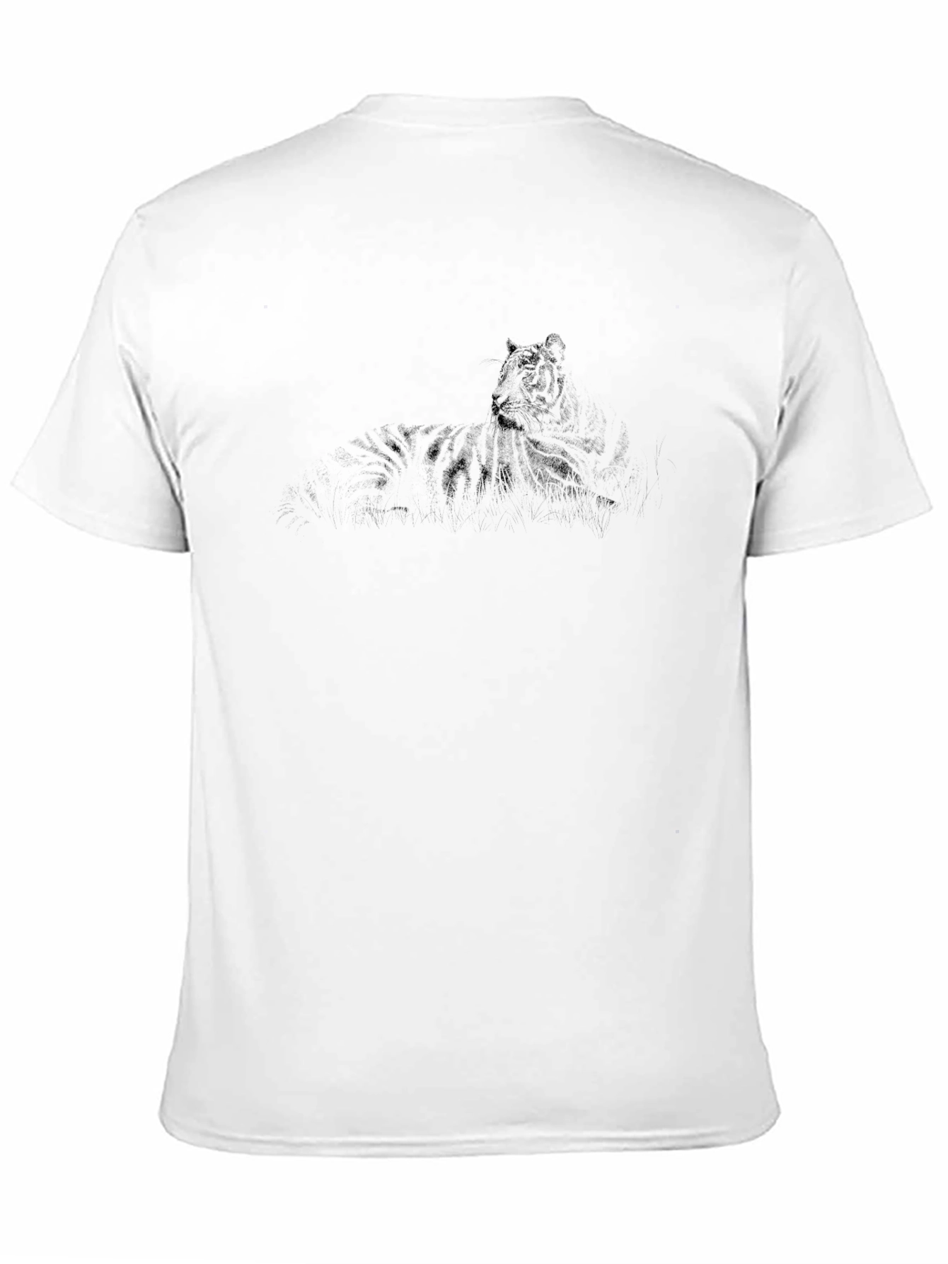 Mens Black Graphic Tee - Tiger Design