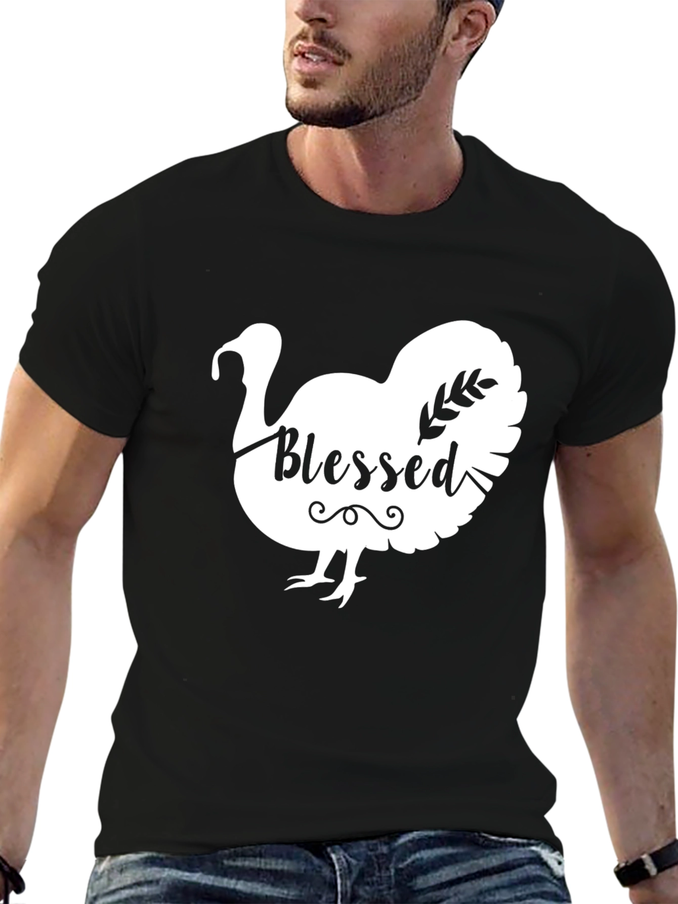 Blessed Thanksgiving Turkey T-Shirt - Black