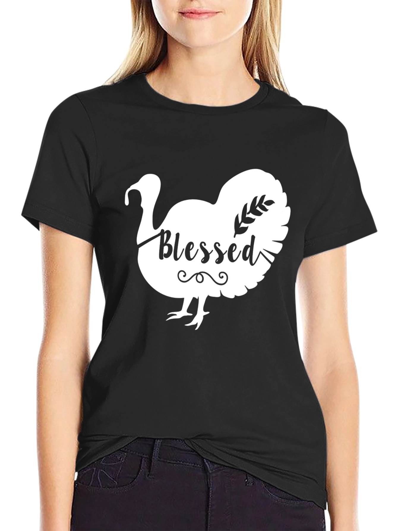 Blessed Thanksgiving Turkey T-Shirt - Black