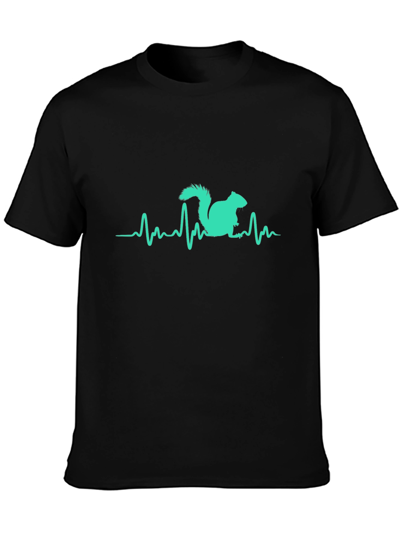 Squirrel Heartbeat T-Shirt - Black