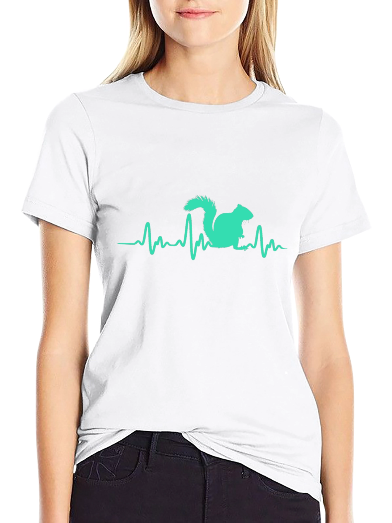 Squirrel Heartbeat T-Shirt - Black