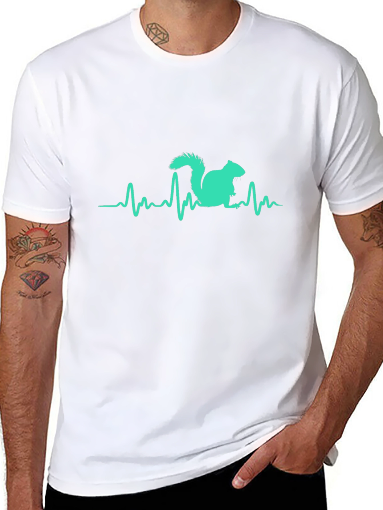 Squirrel Heartbeat T-Shirt - Black
