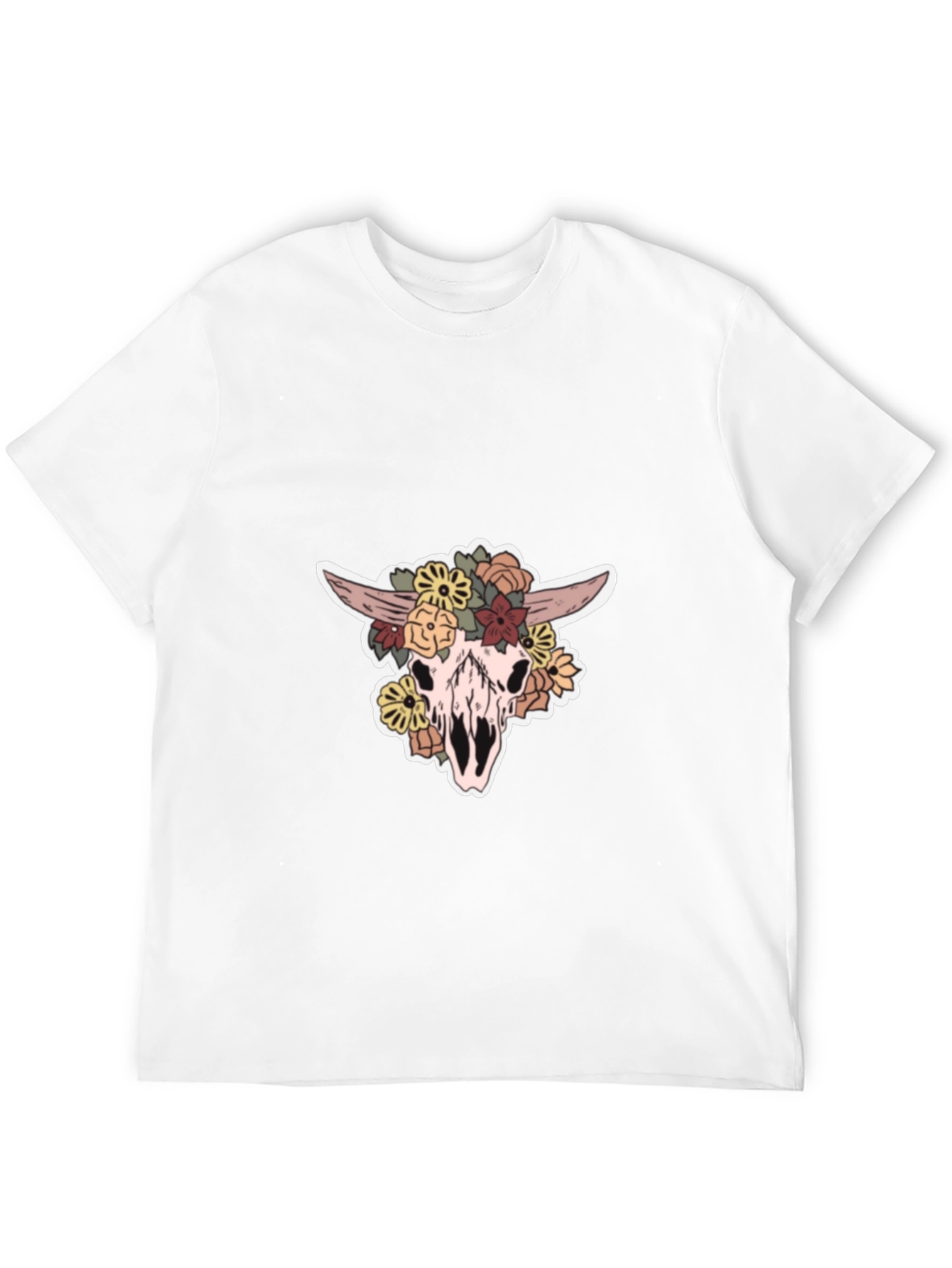Floral Skull Graphic T-Shirt